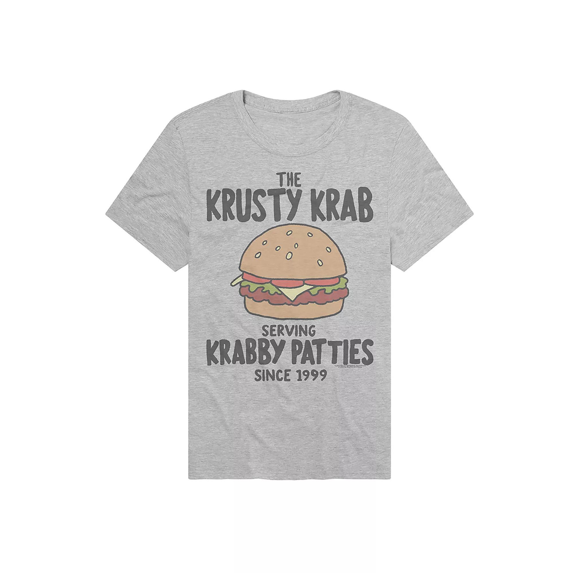 Men's SpongeBob SquarePants Krabby Patties Graphic Tee, Size: Small, Athletic Grey Product Image