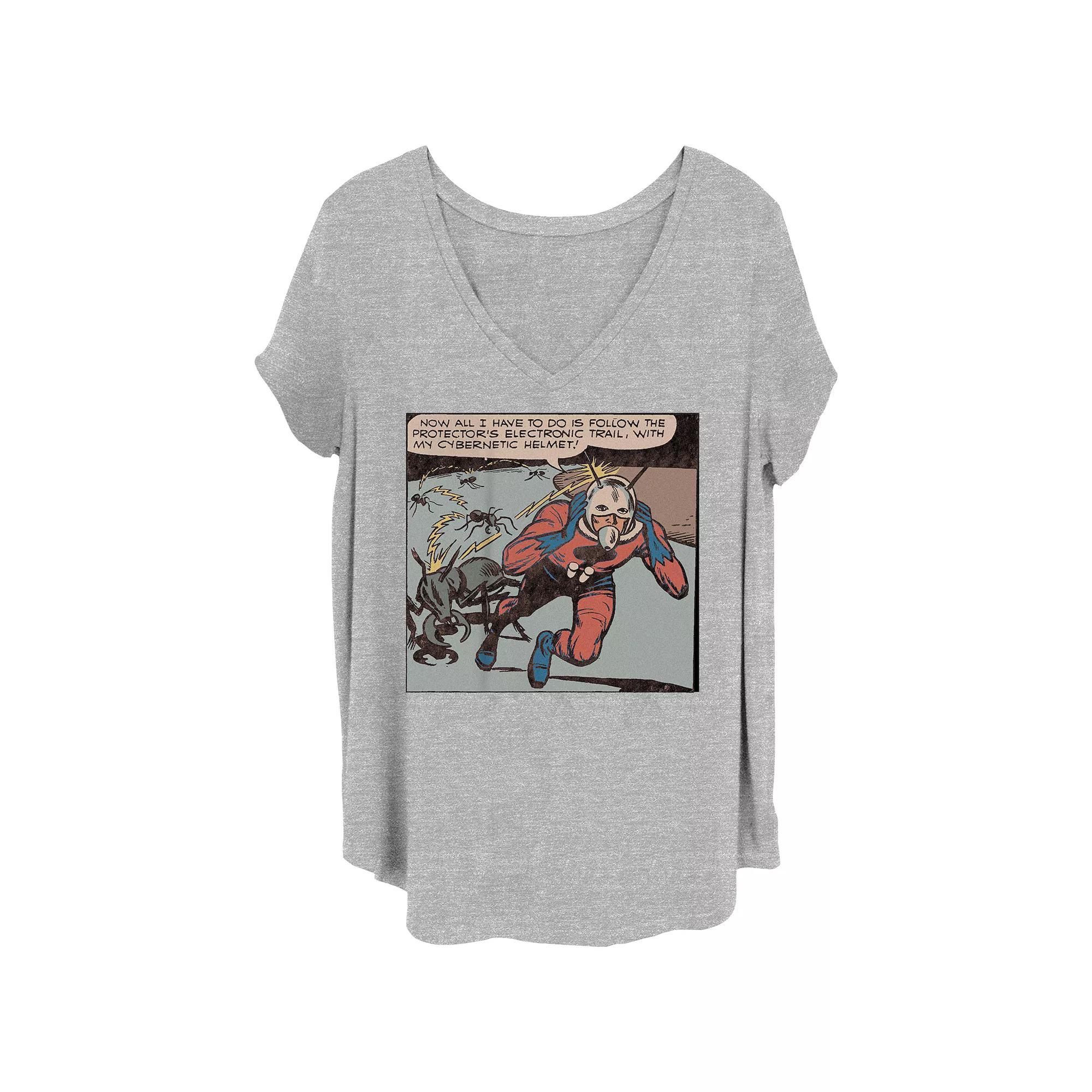 Juniors' Plus Size Ant-Man Comic Action Scene Graphic Tee, Girl's, Size: 2XL, Grey Gray Product Image