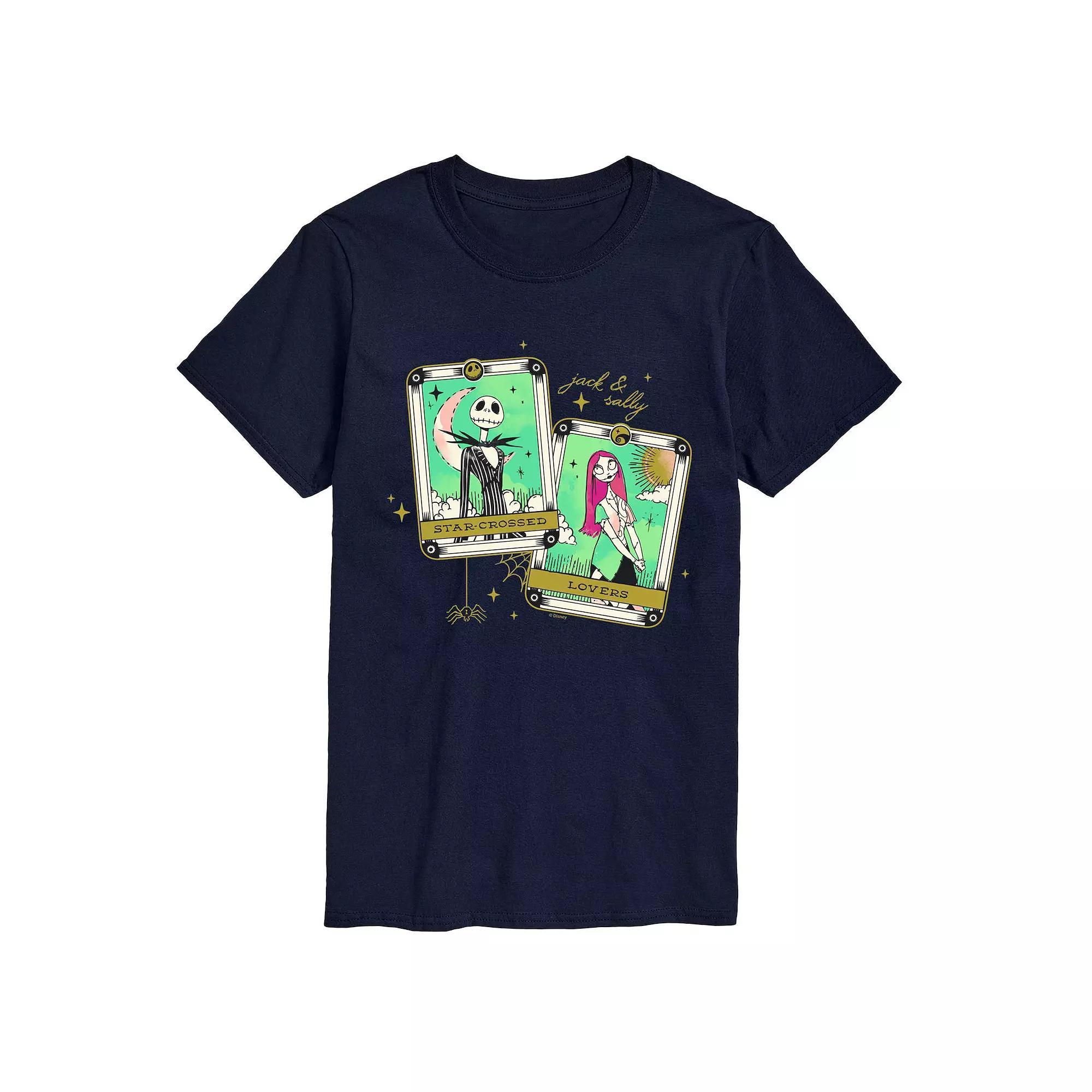Disneys Nightmare Before Christmas Mens Lovers Graphic Tee Blue Product Image