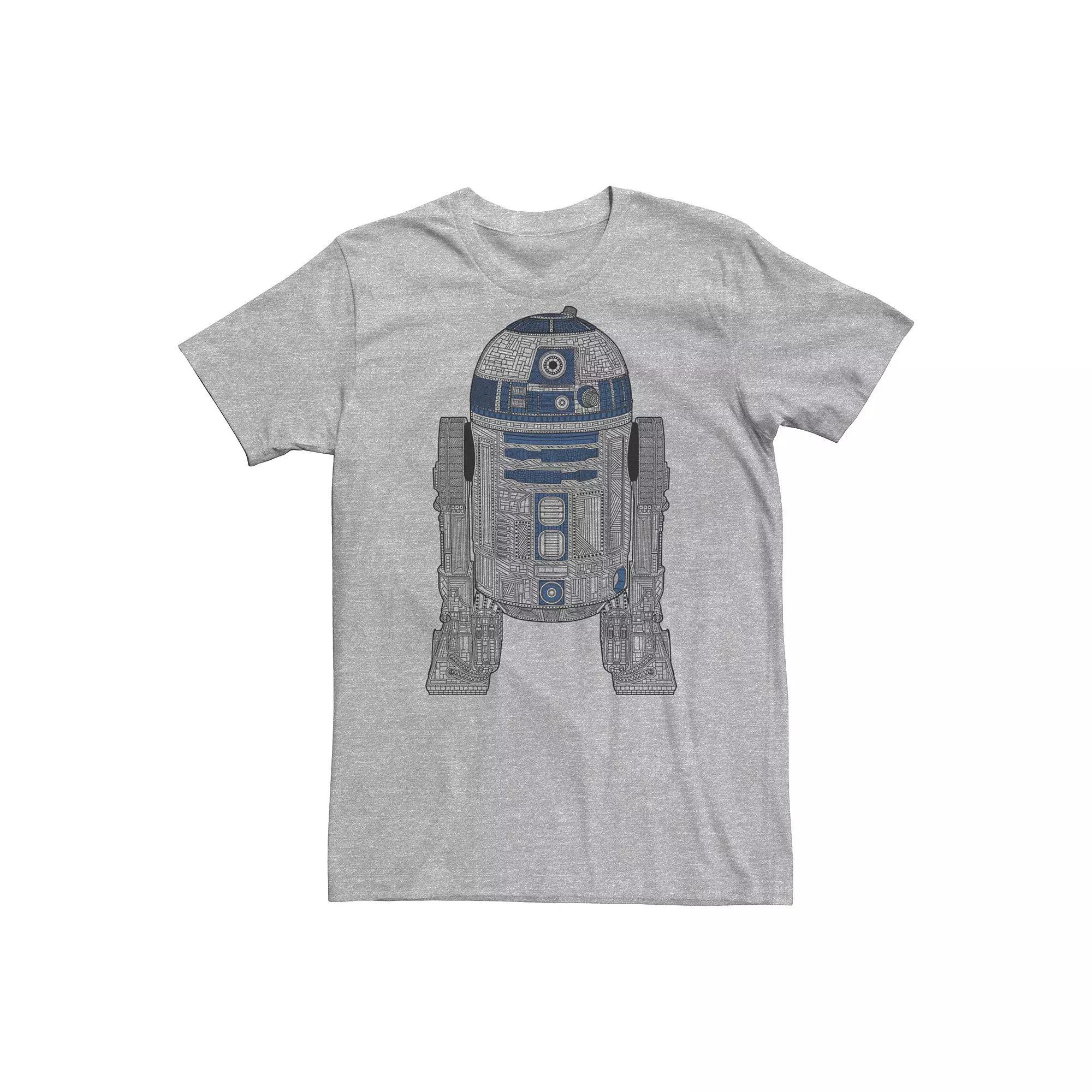 Men's Star Wars R2-D2 Line Art Fill Graphic Tee, Size: XL, Athletic Grey Product Image