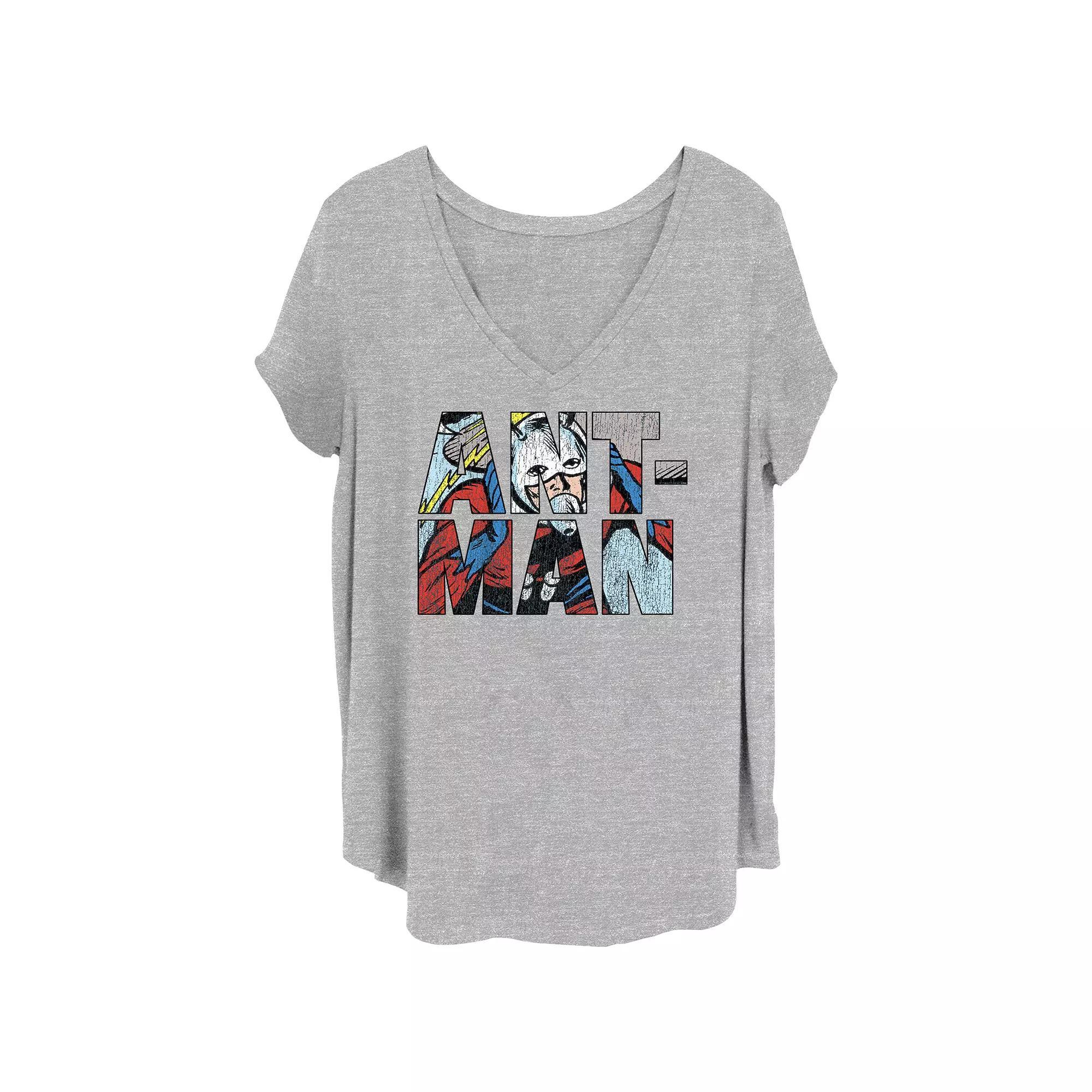 Juniors' Plus Size Ant-Man Comic Filled Logo Graphic Tee, Girl's, Size: 4XL, Grey Gray Product Image