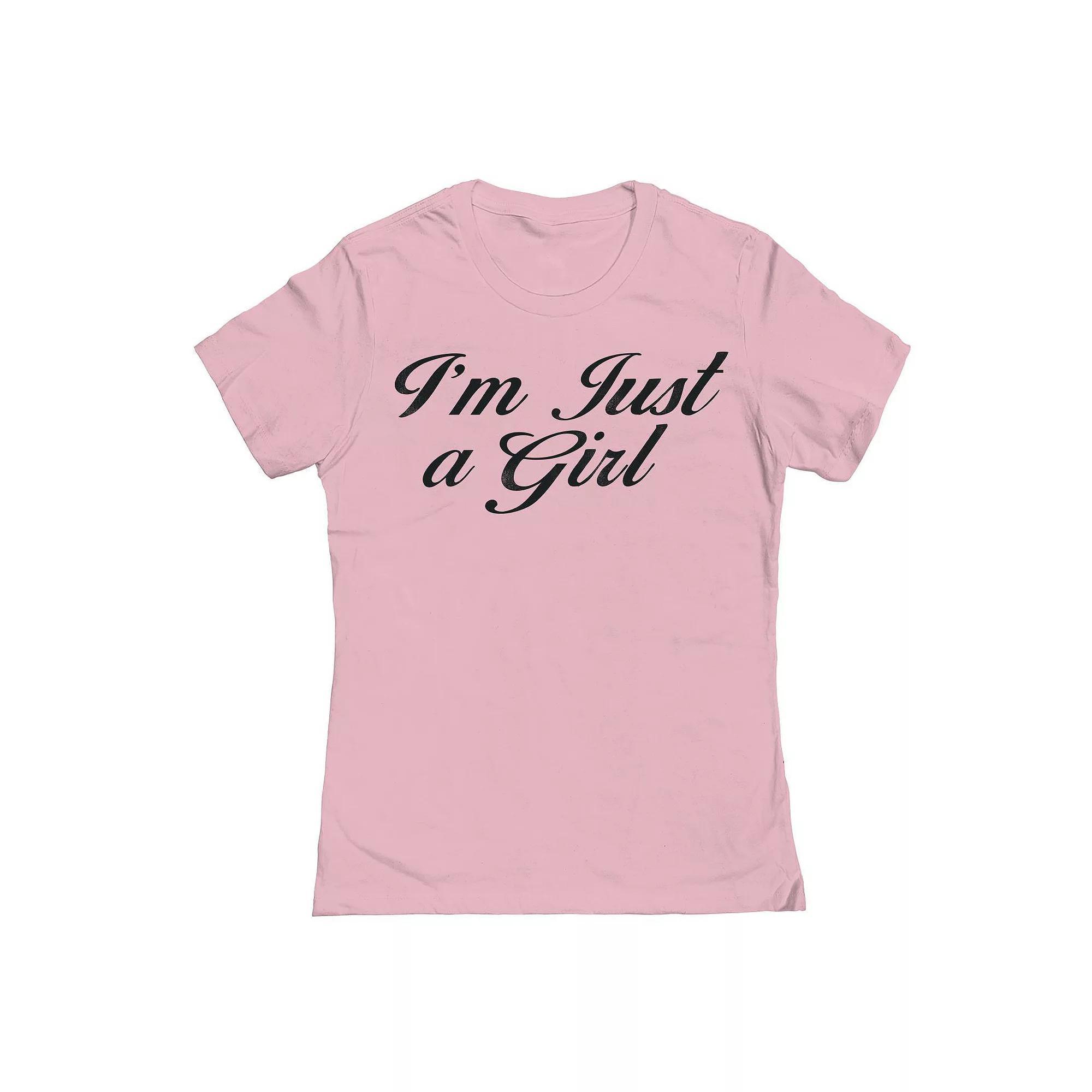 Juniors Grayson Threads by Tai Apparel Im Just A Girl Script Graphic Tee, Womens Product Image
