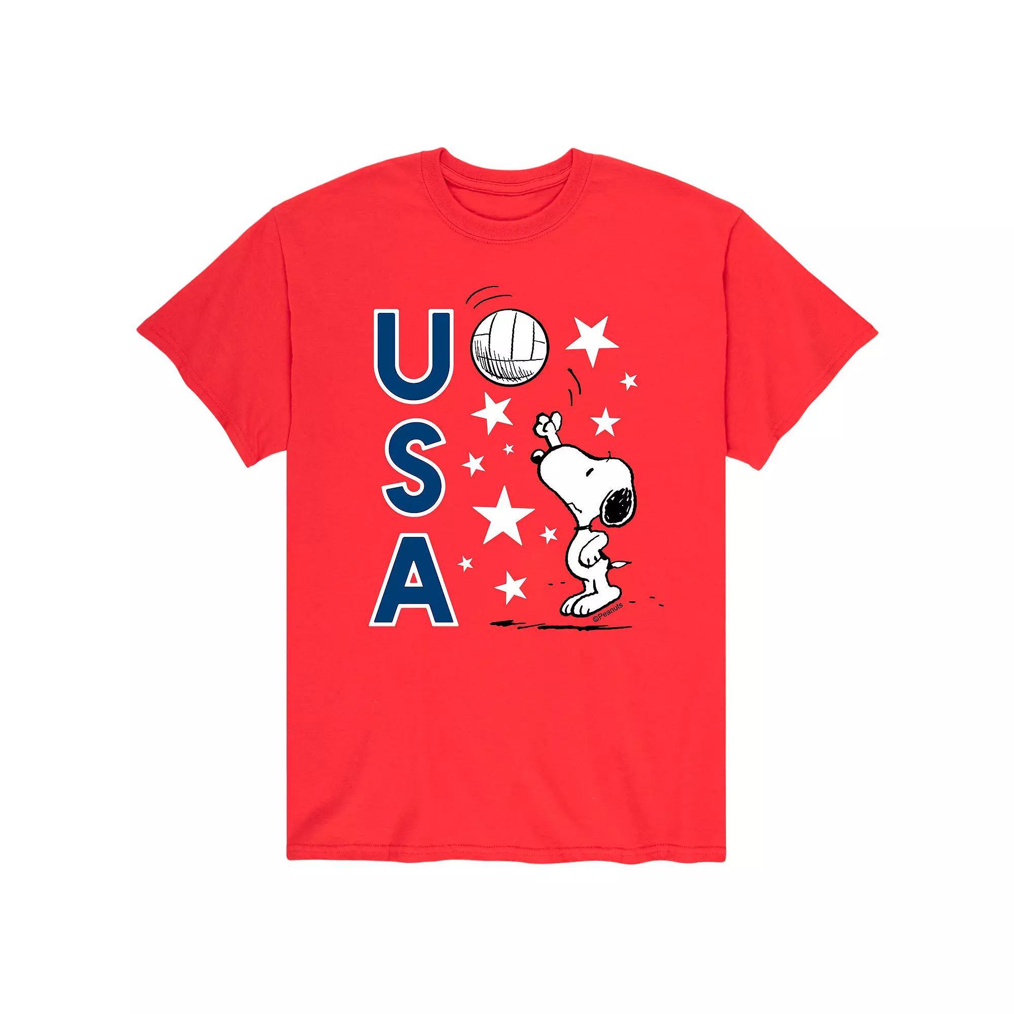 Men's Peanuts USA Volley Tee, Size: Medium, Gray Product Image
