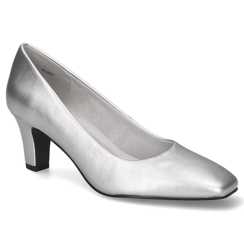 Easy Street Poet Women's Square Toe Pumps, Size: 7.5, Black Crinkled Patent Product Image