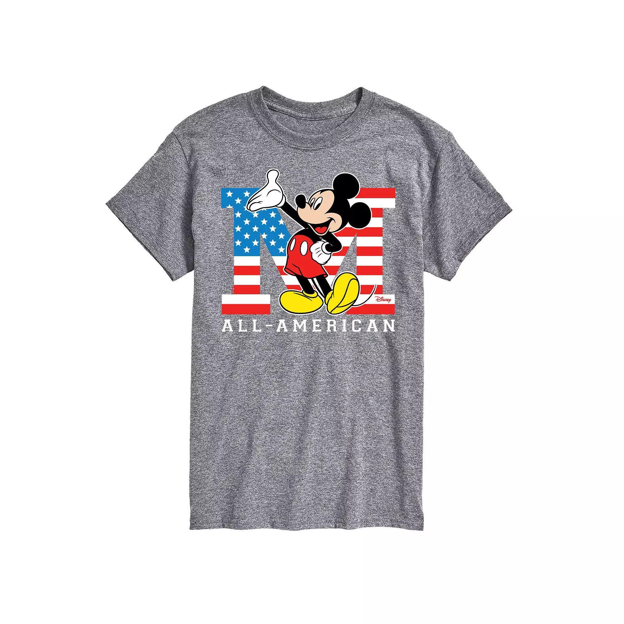Disney's Mickey Mouse Men's Flag Graphic Tee, Size: Medium, Gray Product Image