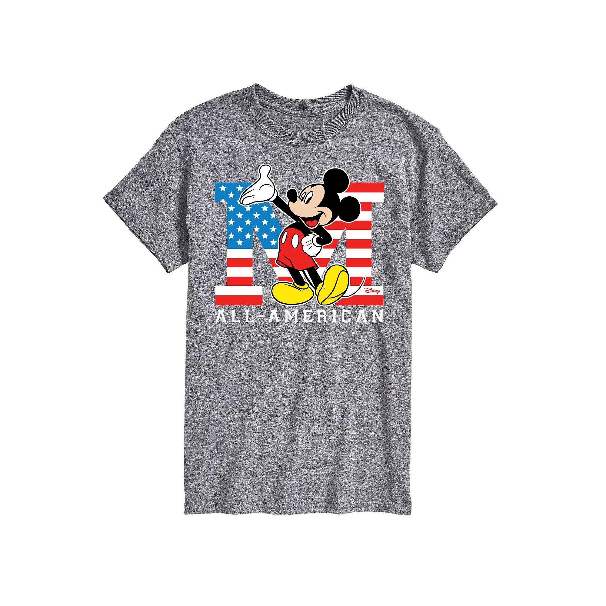 Disney's Mickey Mouse Men's Flag Graphic Tee, Size: Medium, Gray Product Image