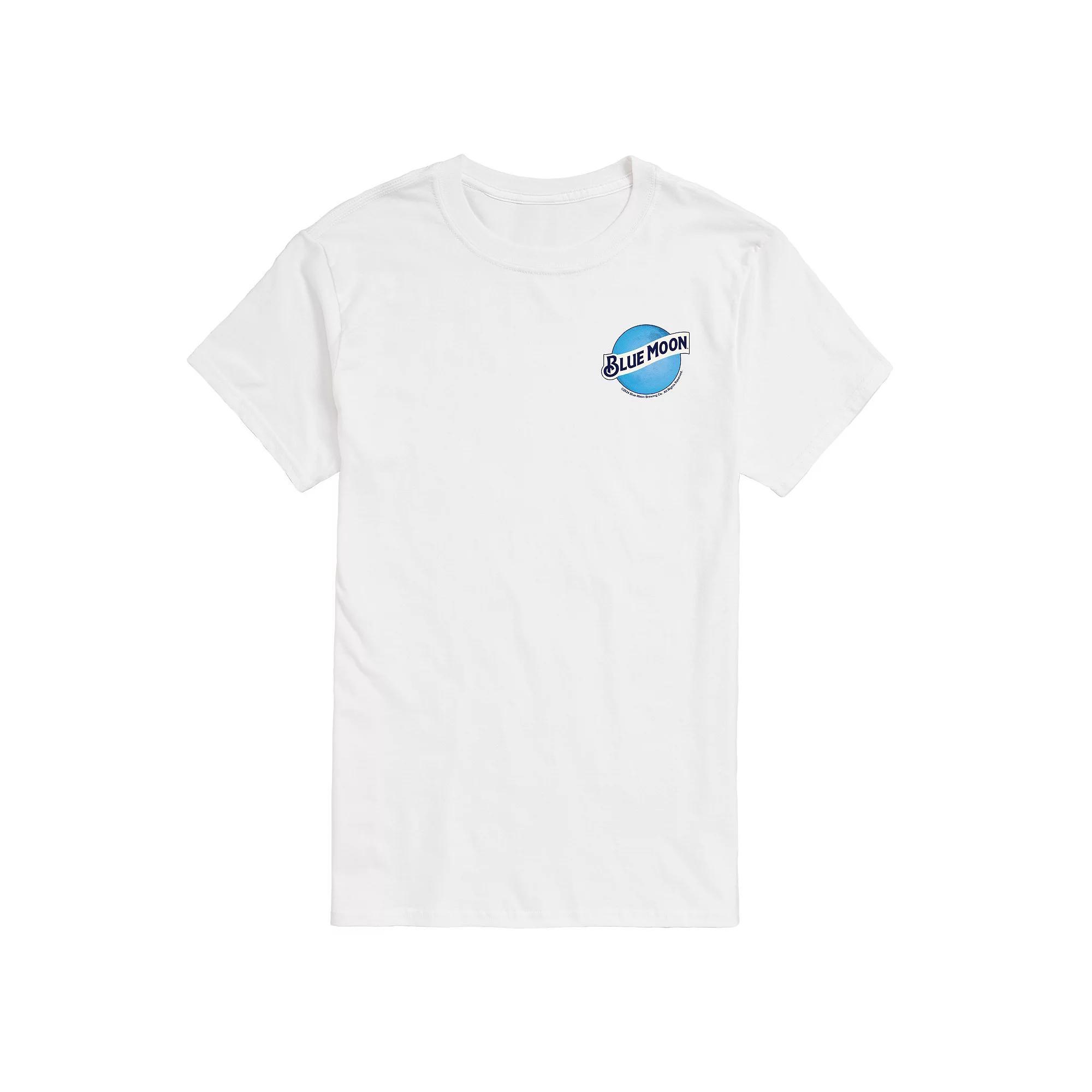 Men's Blue Moon Logo Graphic Tee, Size: XL, White Product Image