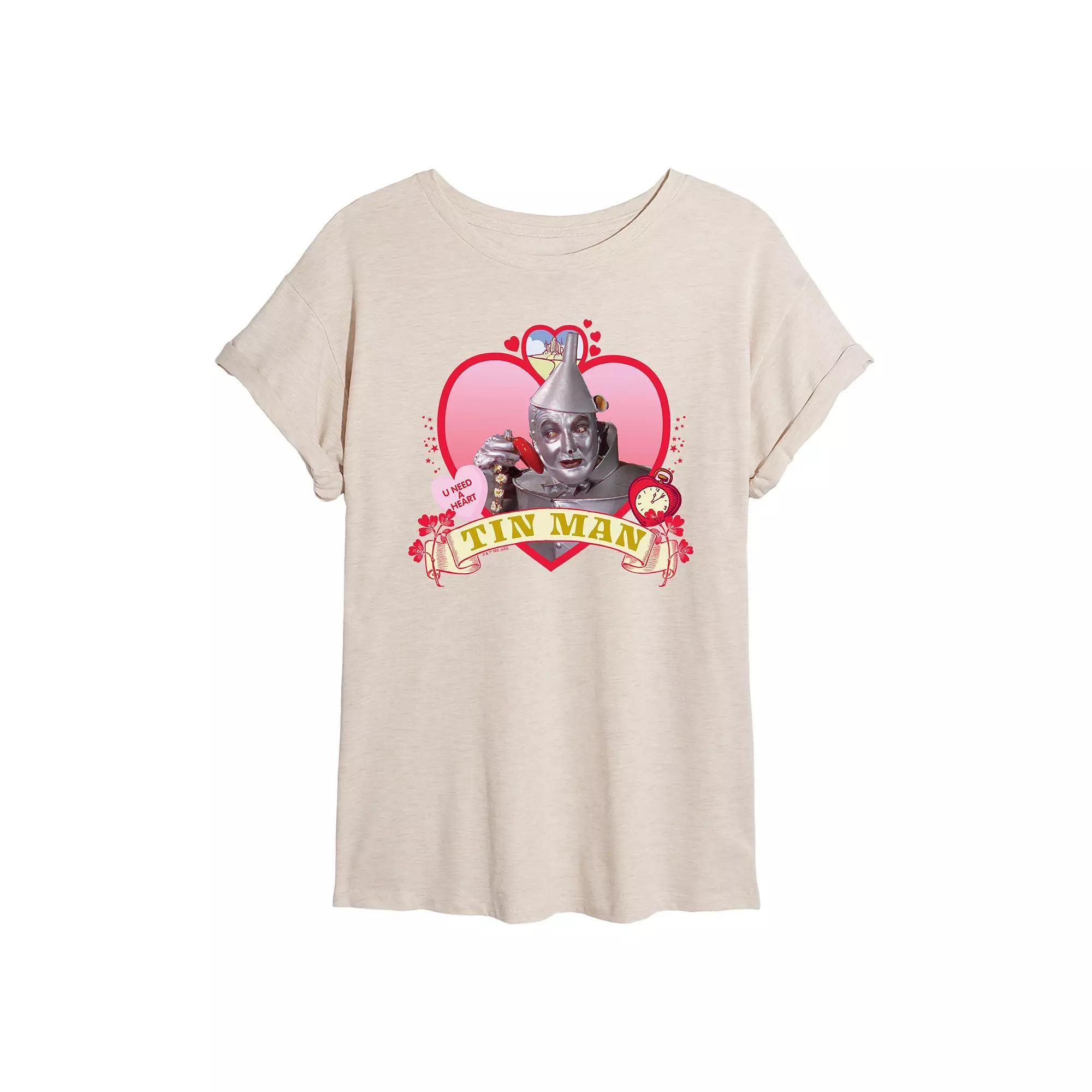 Juniors The Wizard of Oz Tin Man Heart Oversized Tee, Girls Product Image