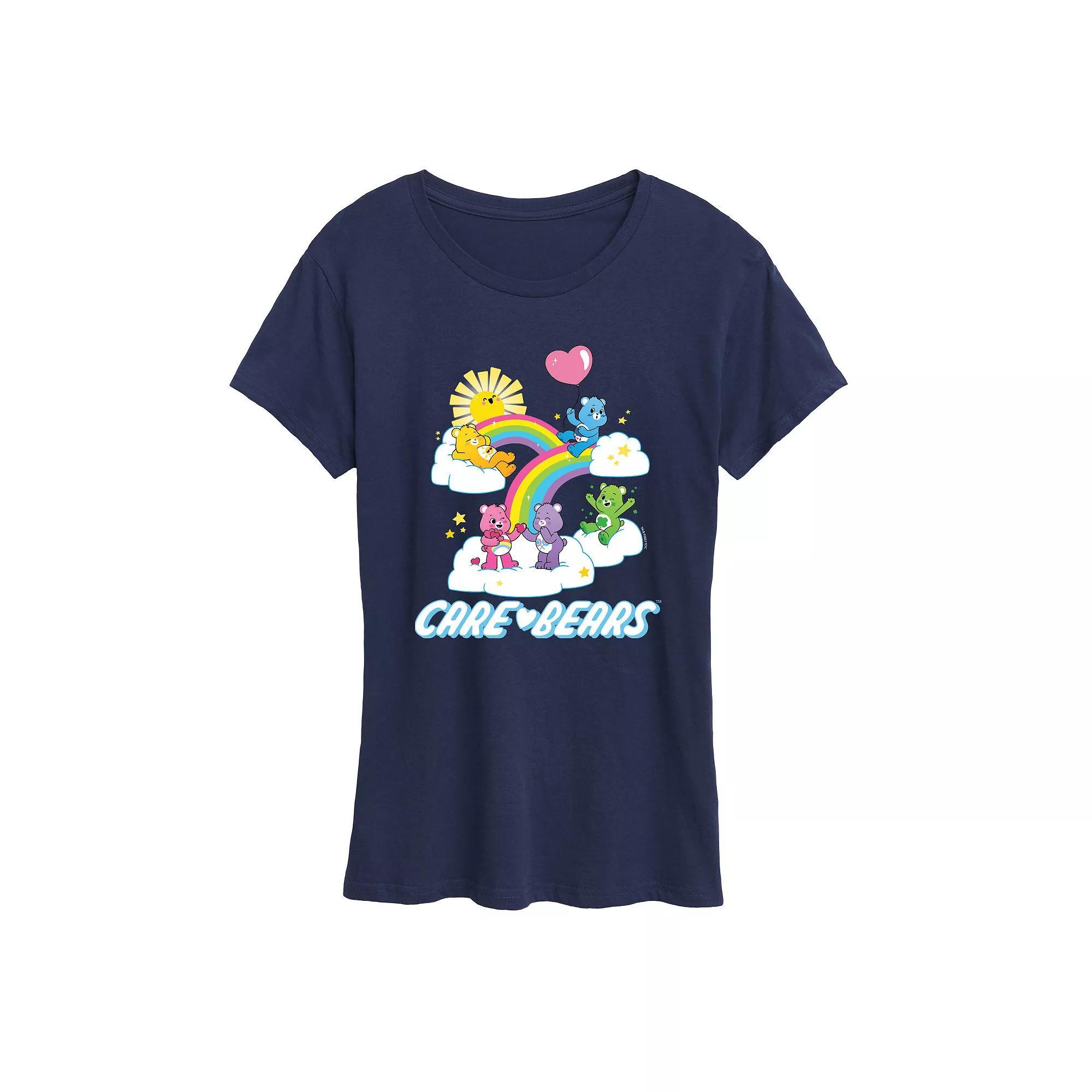 Womens Care Bears Group Logo Graphic Tee Grey Blue Product Image