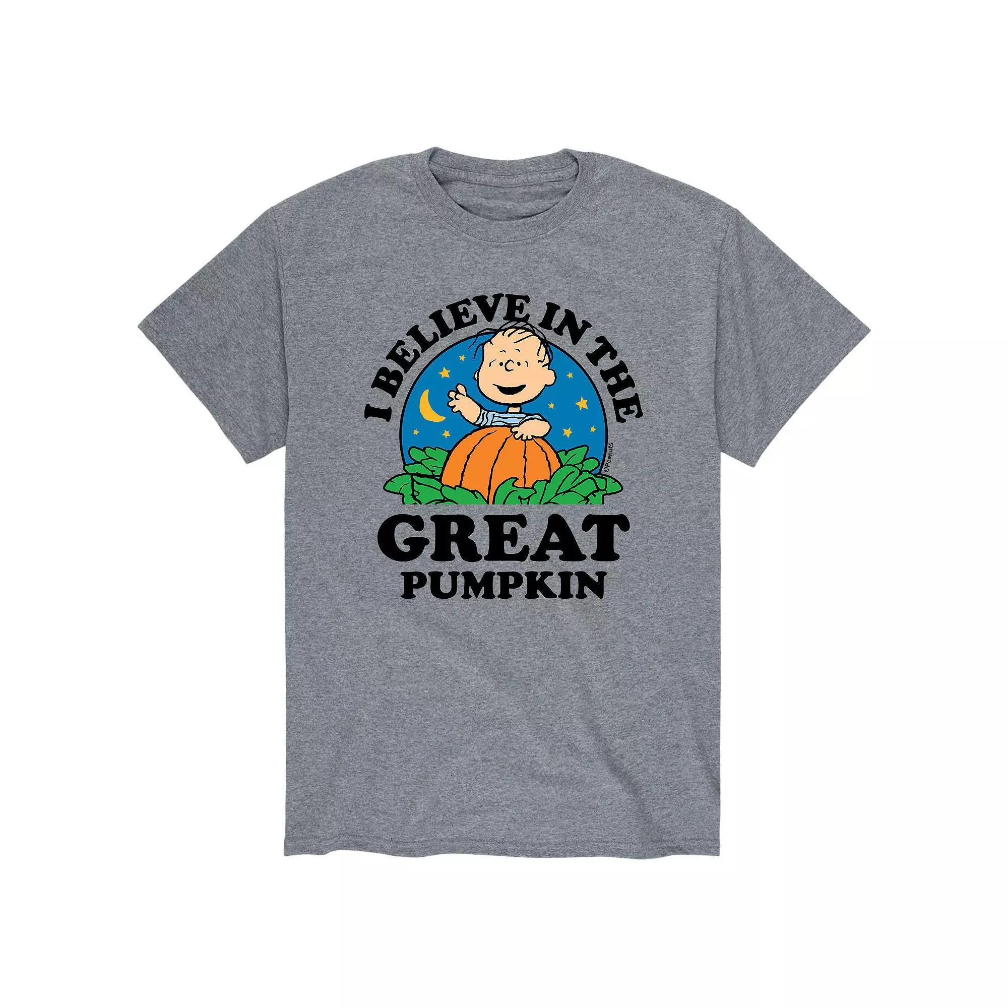 Men's Peanuts Believe In Great Tee, Size: XXL, Gray Product Image