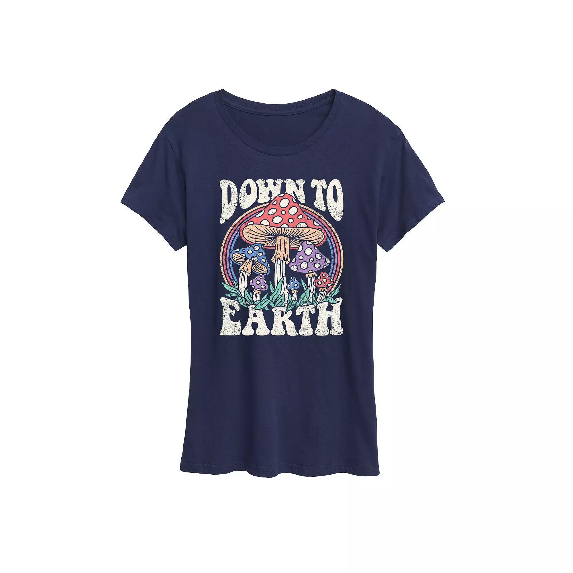 Women's Down To Earth Mushrooms Graphic Tee, Girl's, Size: Medium, Heather Grey Product Image