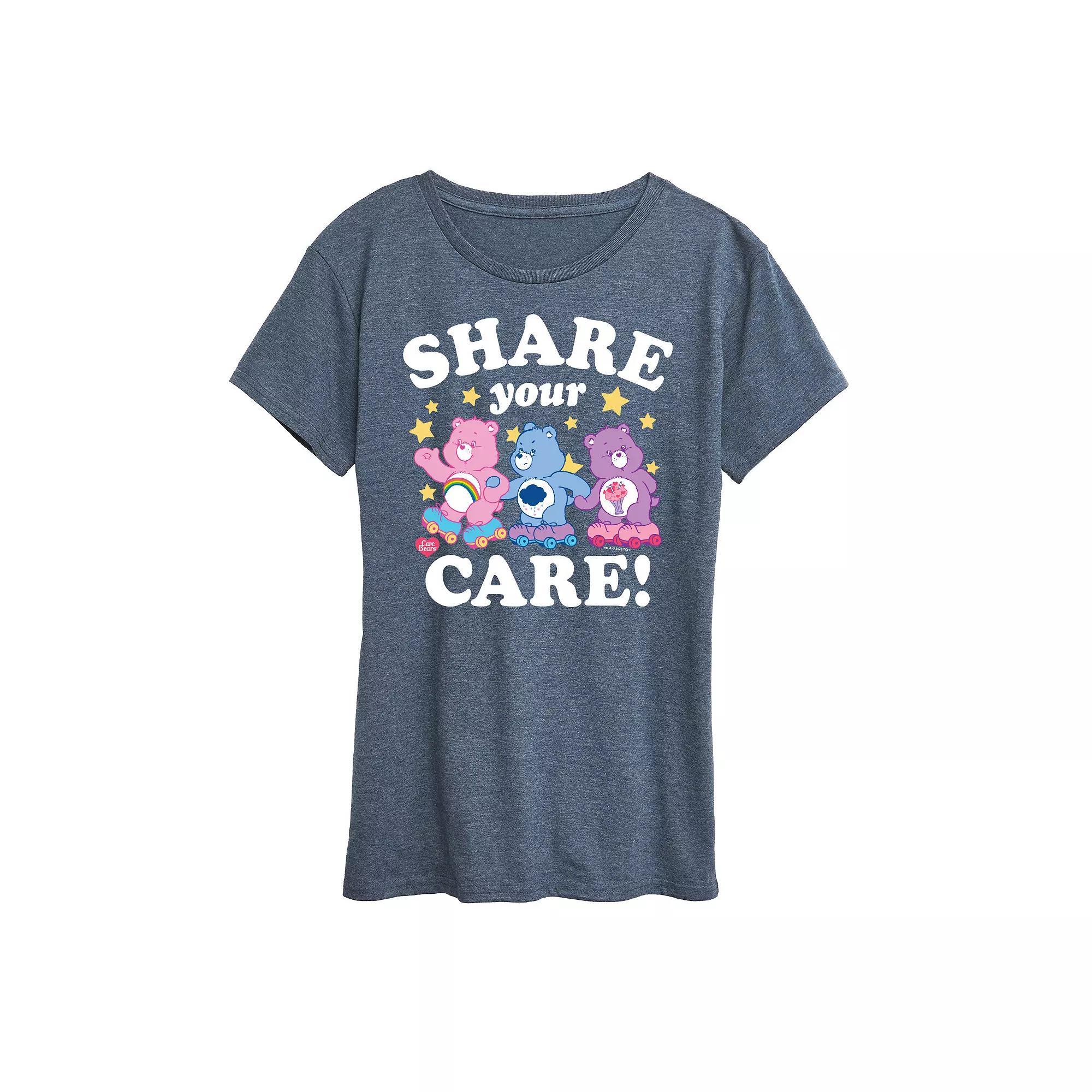 Women's Care Bears Share Your Care Graphic Tee, Girl's, Size: XXL, Blue Product Image