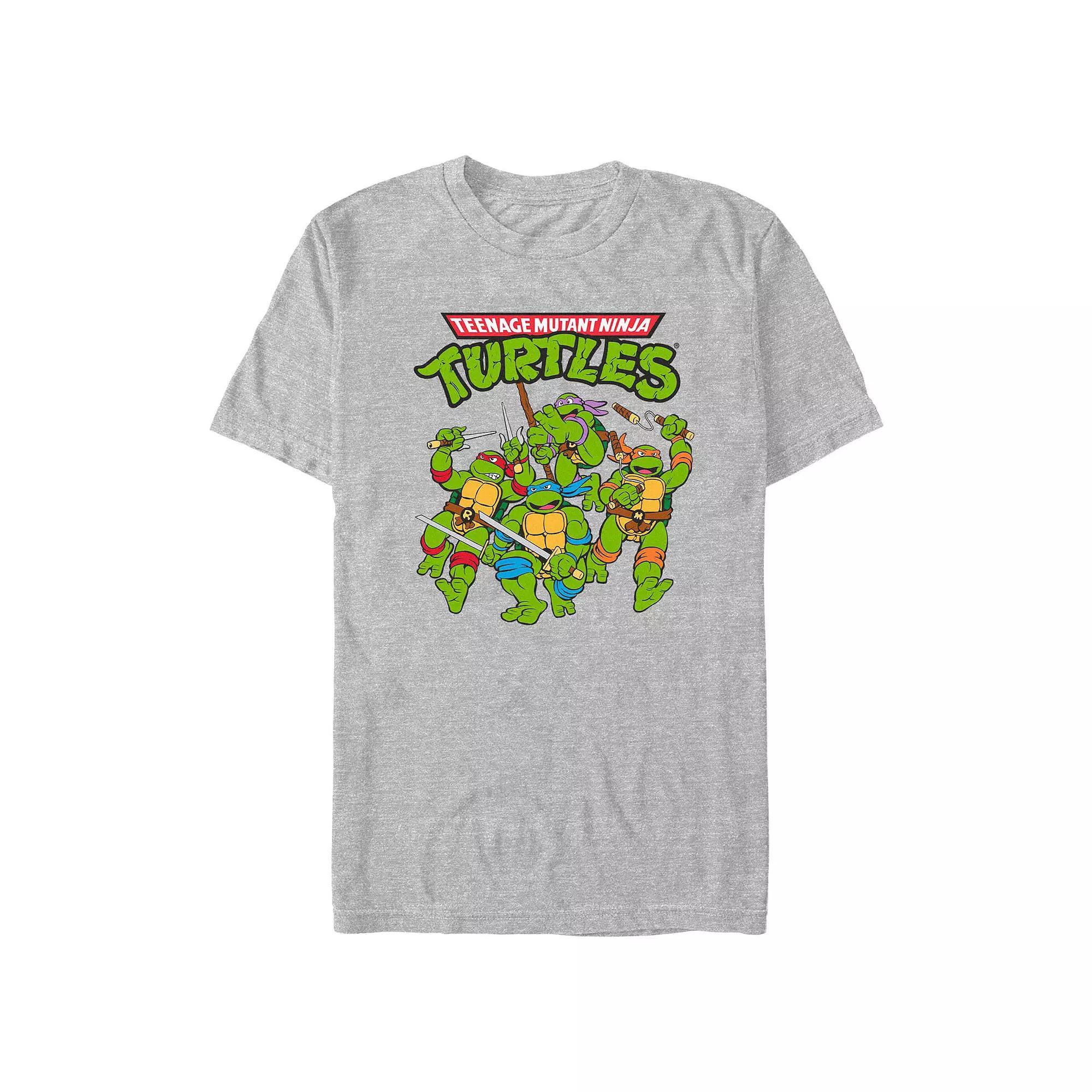 Men's Teenage Mutant Ninja Turtles Power Poster Graphic Tee, Size: XS, Athletic Grey Product Image