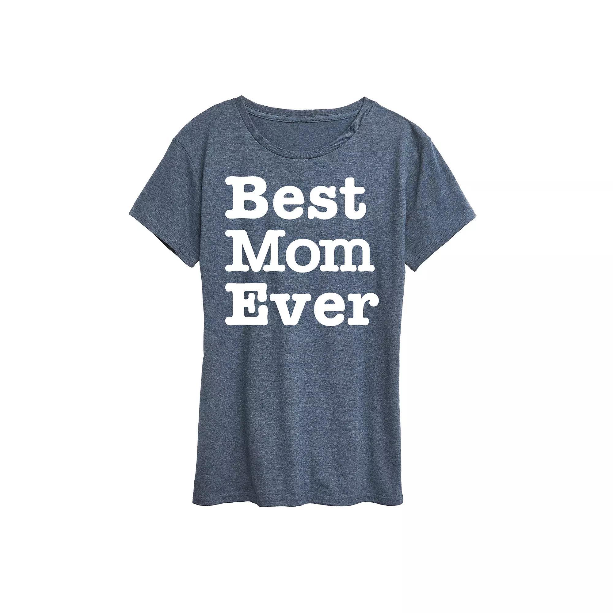 Womens Best Mom Ever Graphic Tee Grey Dark Red Product Image