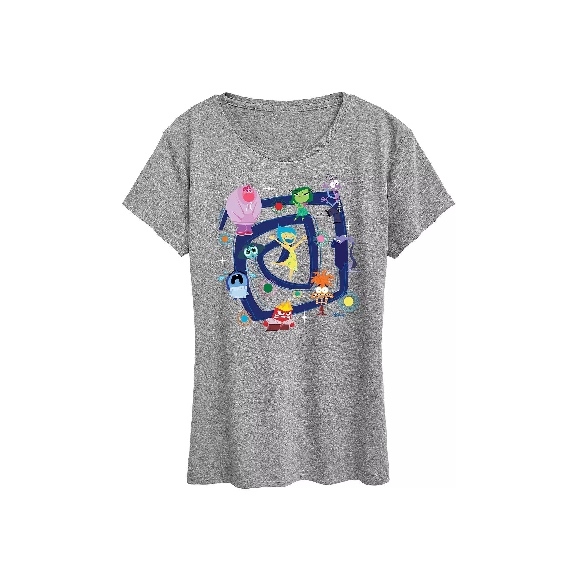 Disney / Pixars Inside Out 2 Womens Group Graphic Tee Grey Gray Product Image