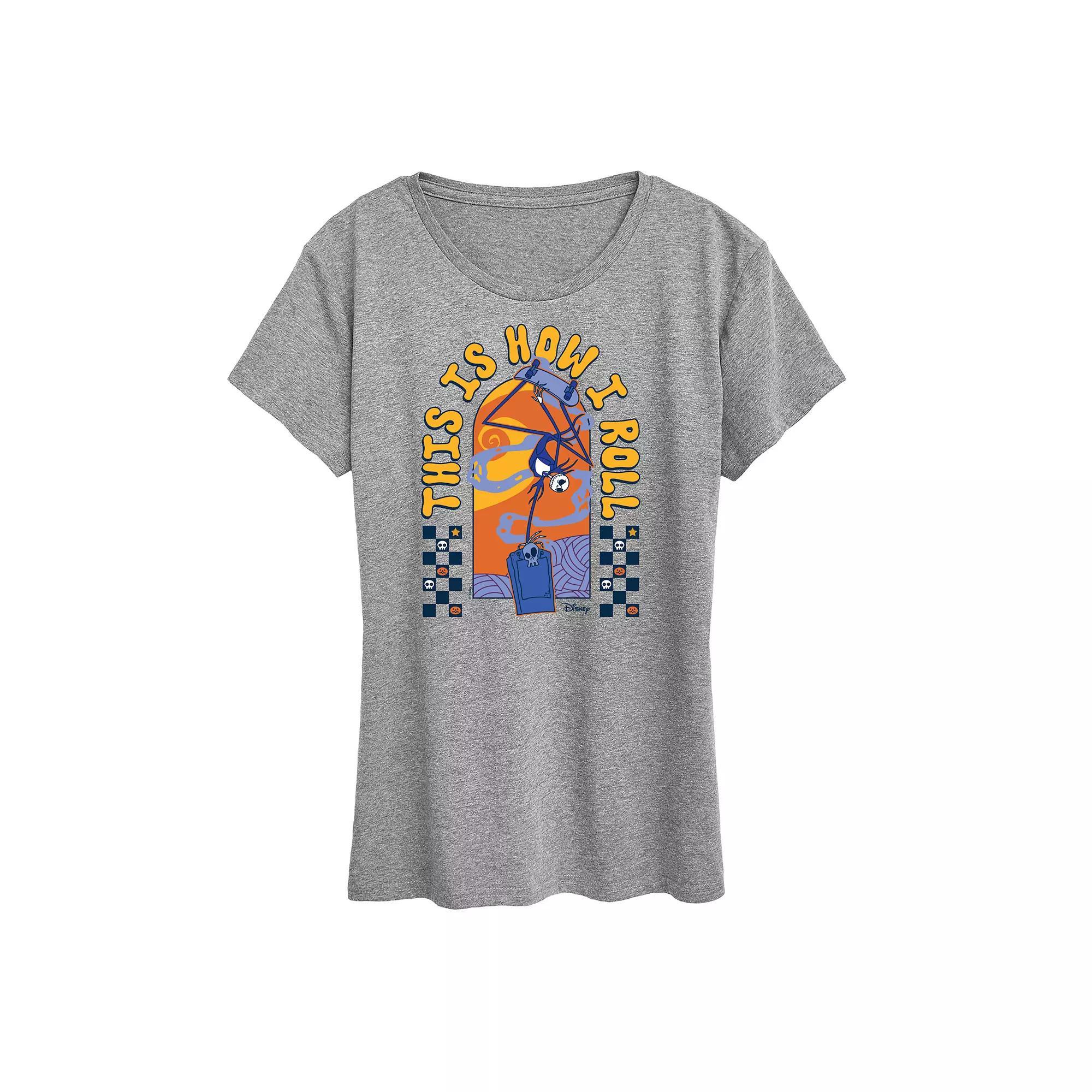 Disneys Nightmare Before Christmas Jack Skellington Womens Skateboard Graphic Tee Product Image