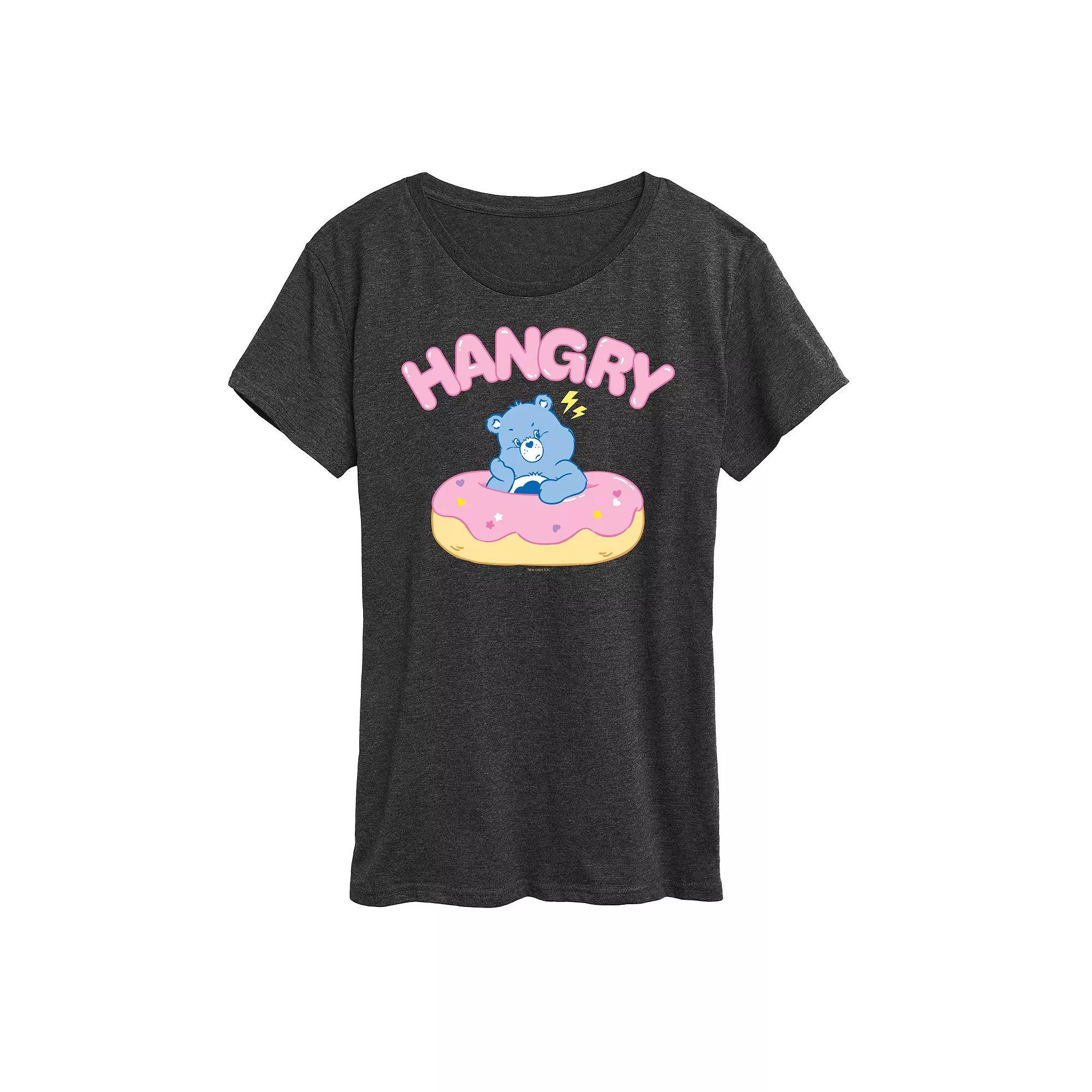 Womens Care Bears Hangry With Donut Graphic Tee Heather Grey Product Image
