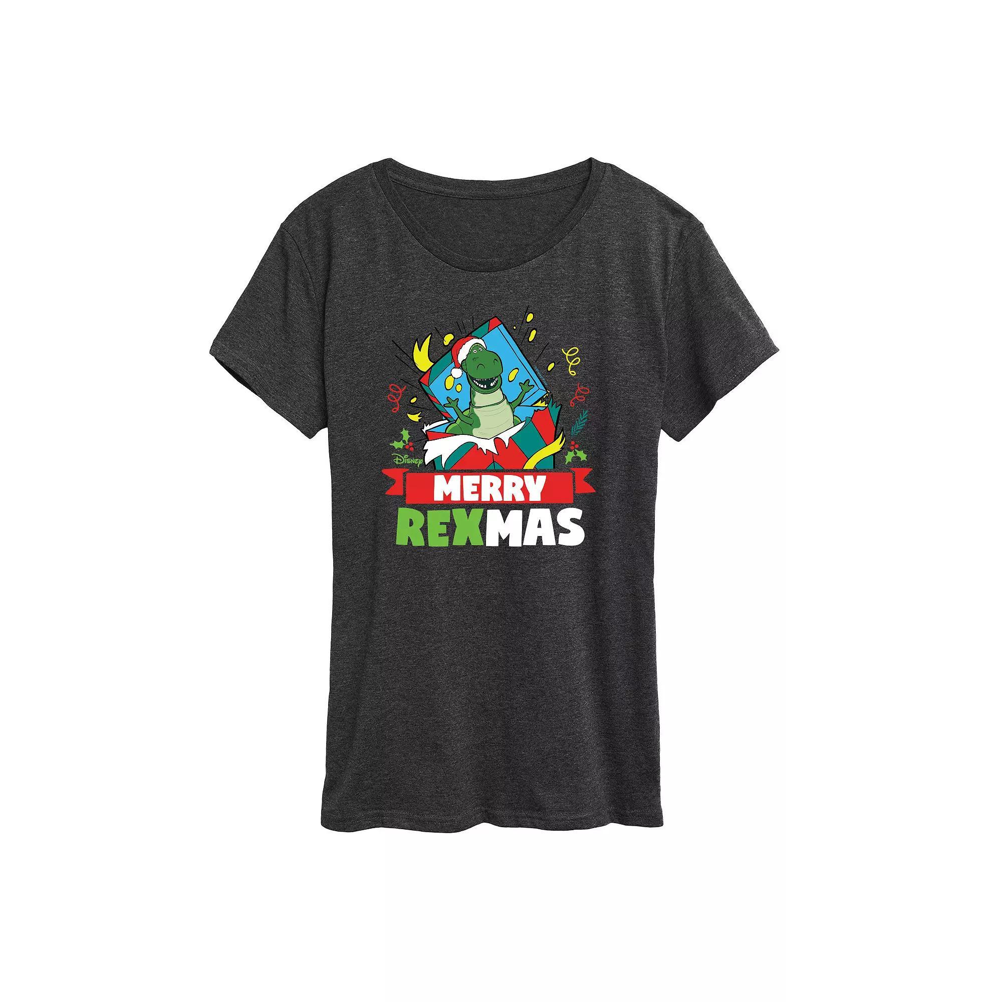 Disney / Pixars Toy Story Womens Merry Rexmas Graphic Tee, Girls Blue Product Image