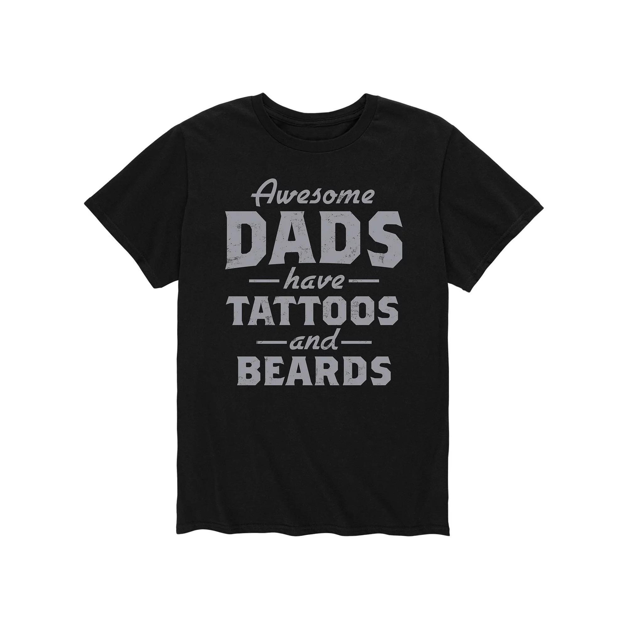 Mens Awesome Dads Tattoos Beards Tee Product Image