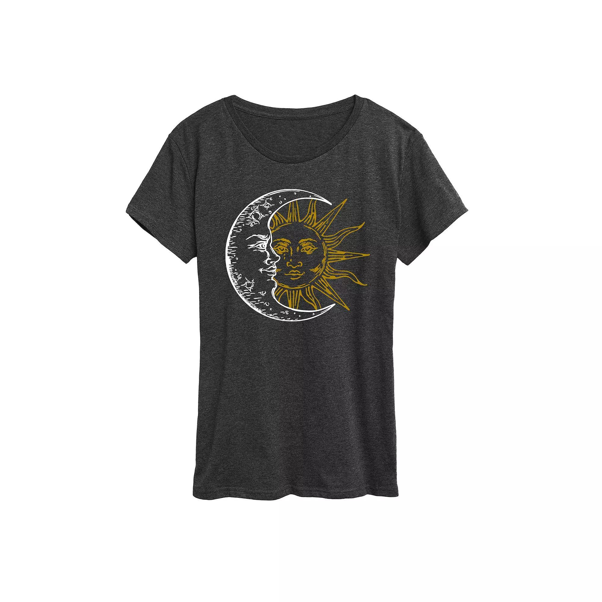 Womens Scandinavian Flowers Oversized Tee Grey Royal Blue Product Image