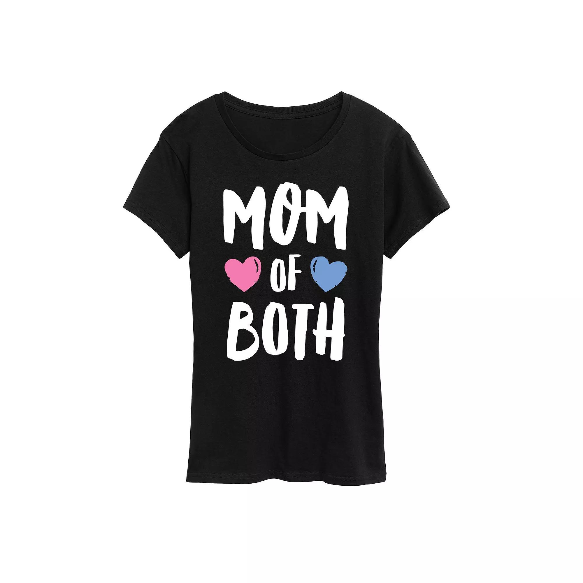 Womens Mom of Both Graphic Tee, Girls Heather Grey Product Image
