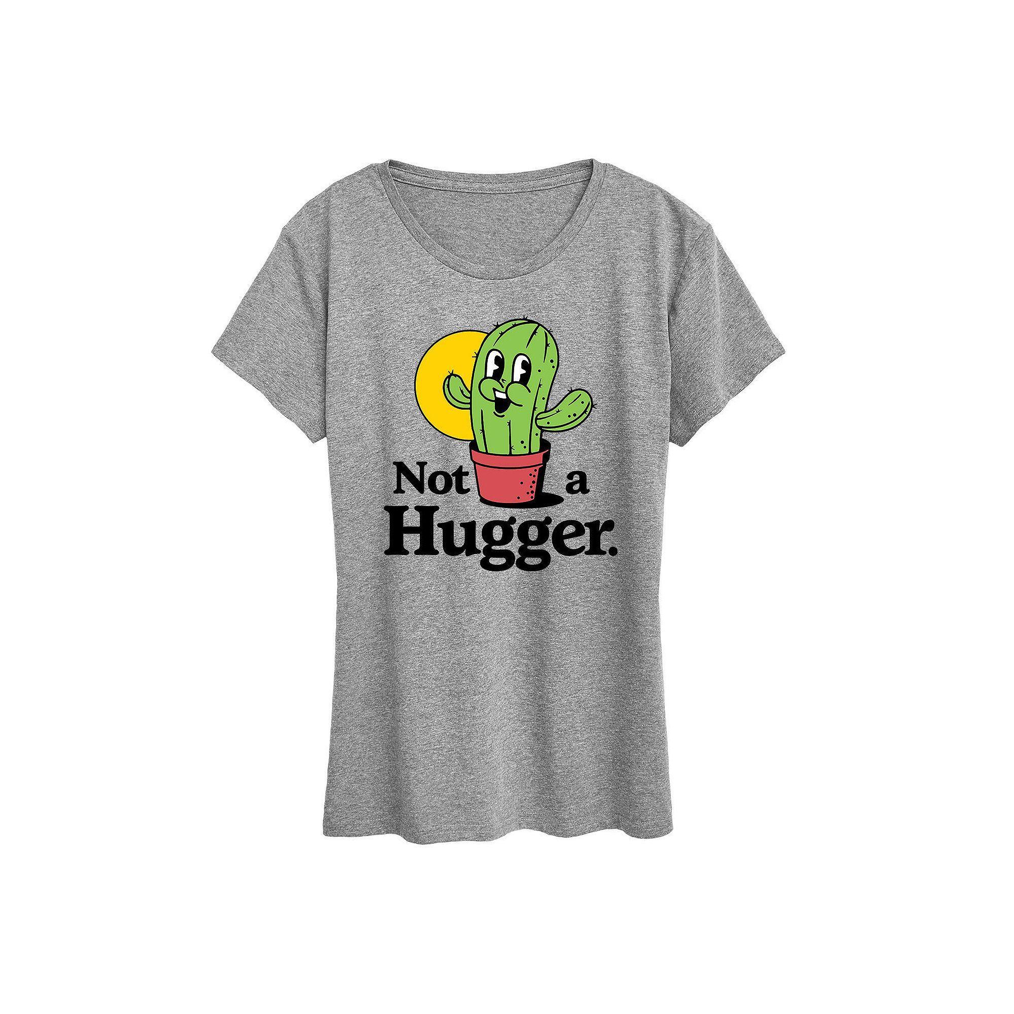 Womens Not A Hugger Graphic Tee, Girls Grey Royal Blue Product Image