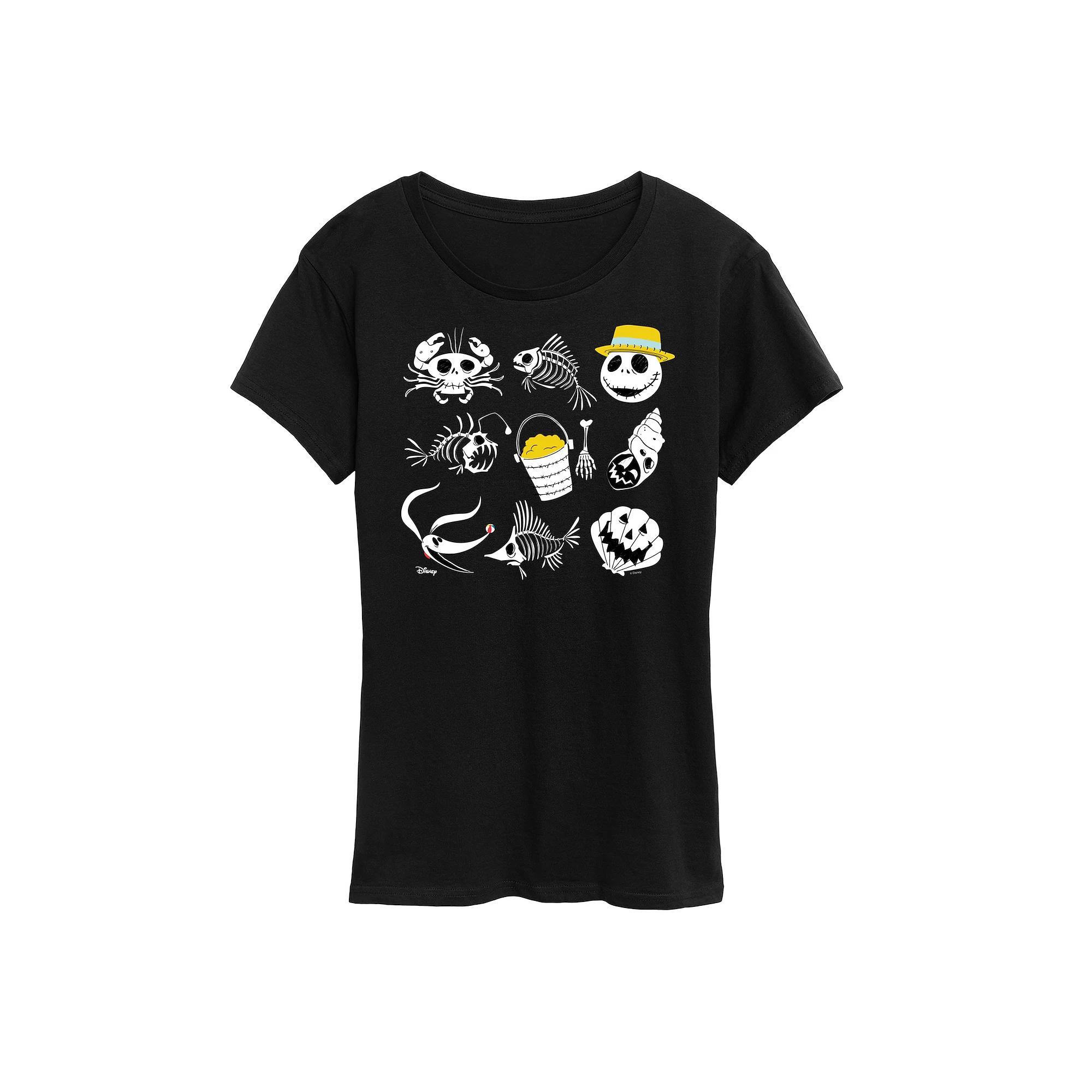 Disneys Nightmare Before Christmas Womens Beach Graphic Tee Product Image