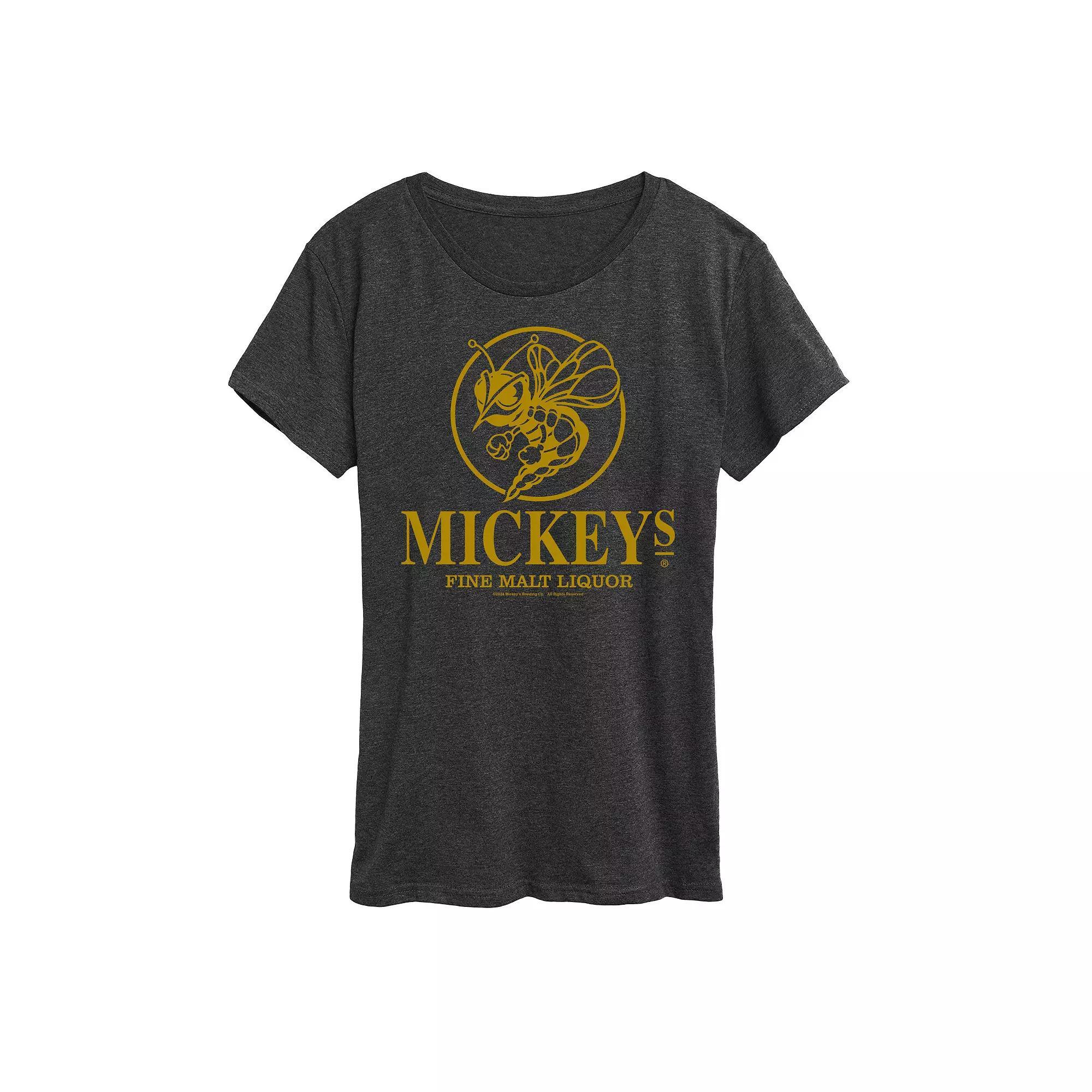 Womens Mickeys Bee Circle Graphic Tee Heather Grey Product Image