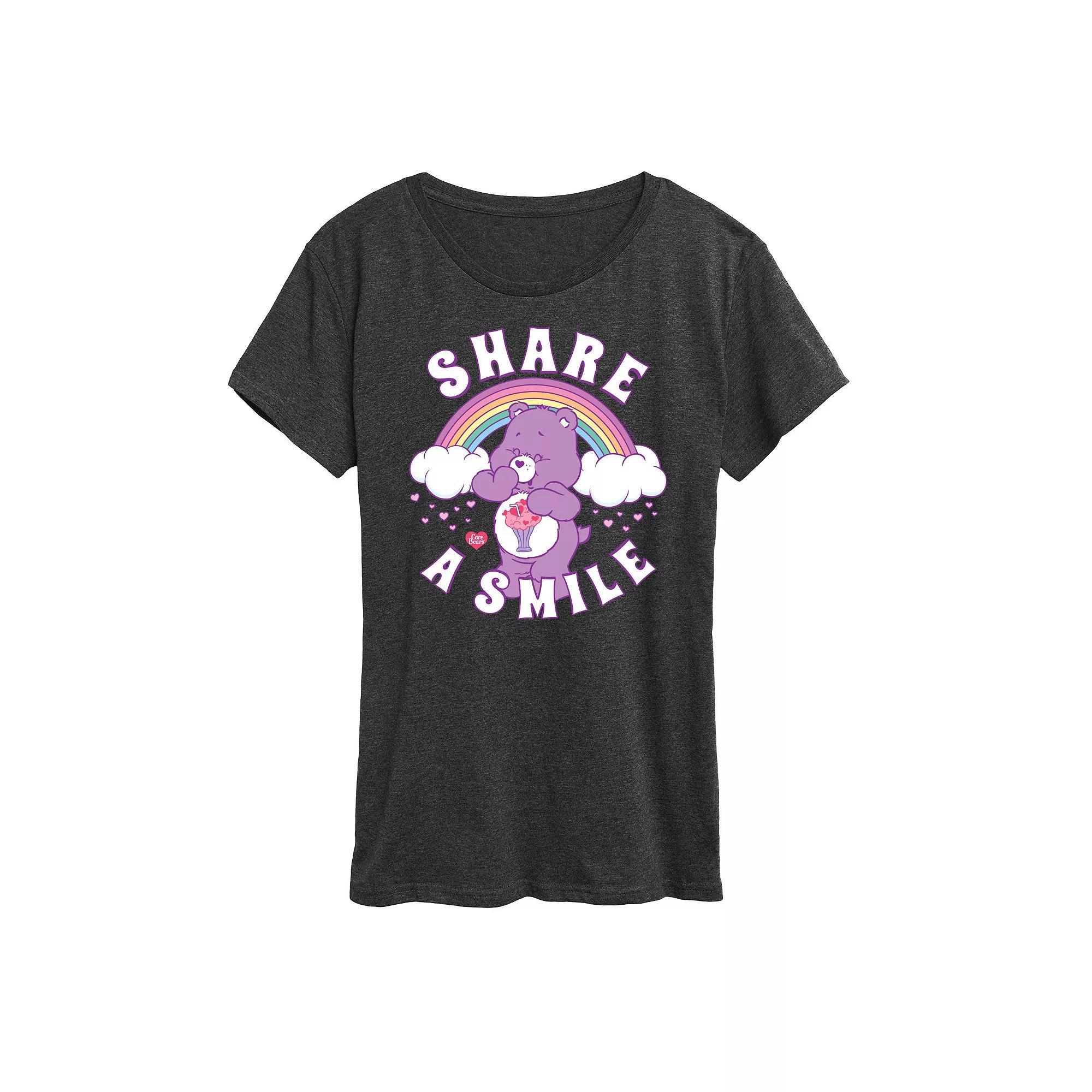 Womens Care Bears Share A Smile Graphic Tee, Girls Blue Product Image