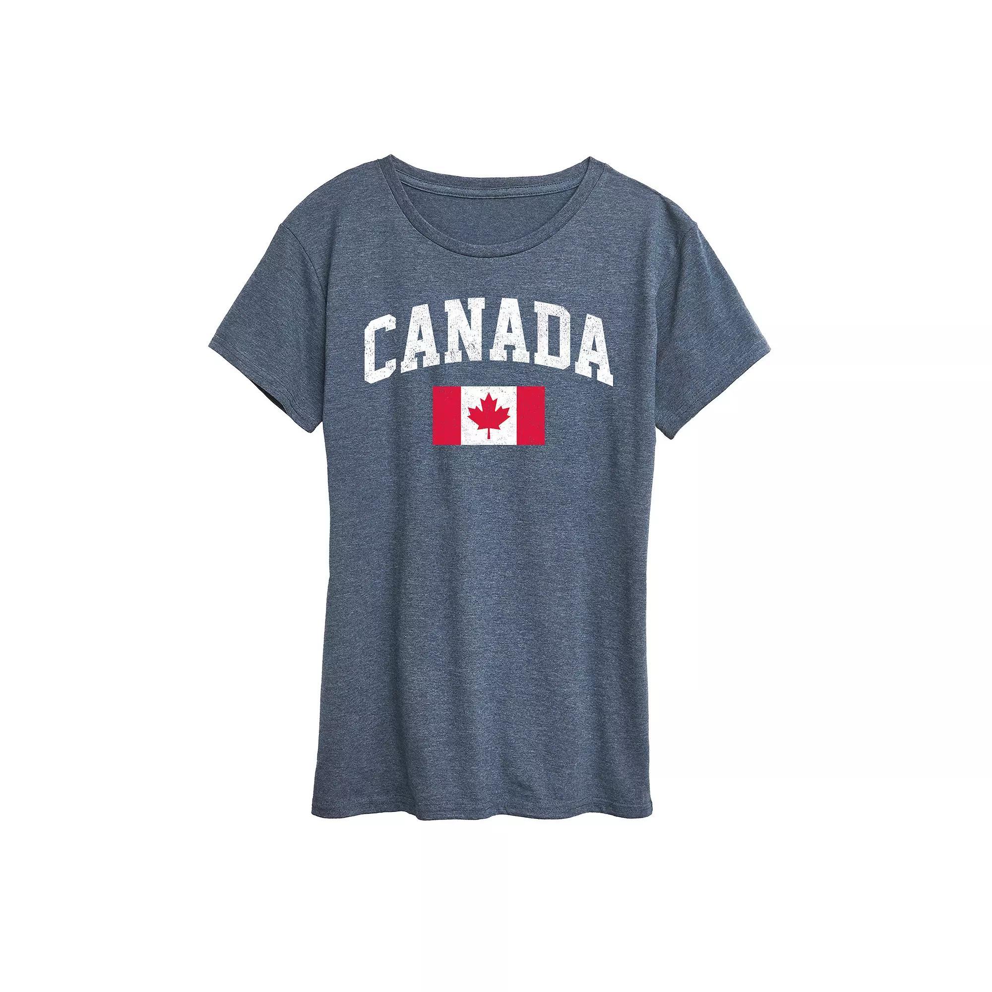Women's Canada Flag Graphic Tee, Size: Small, Blue Product Image