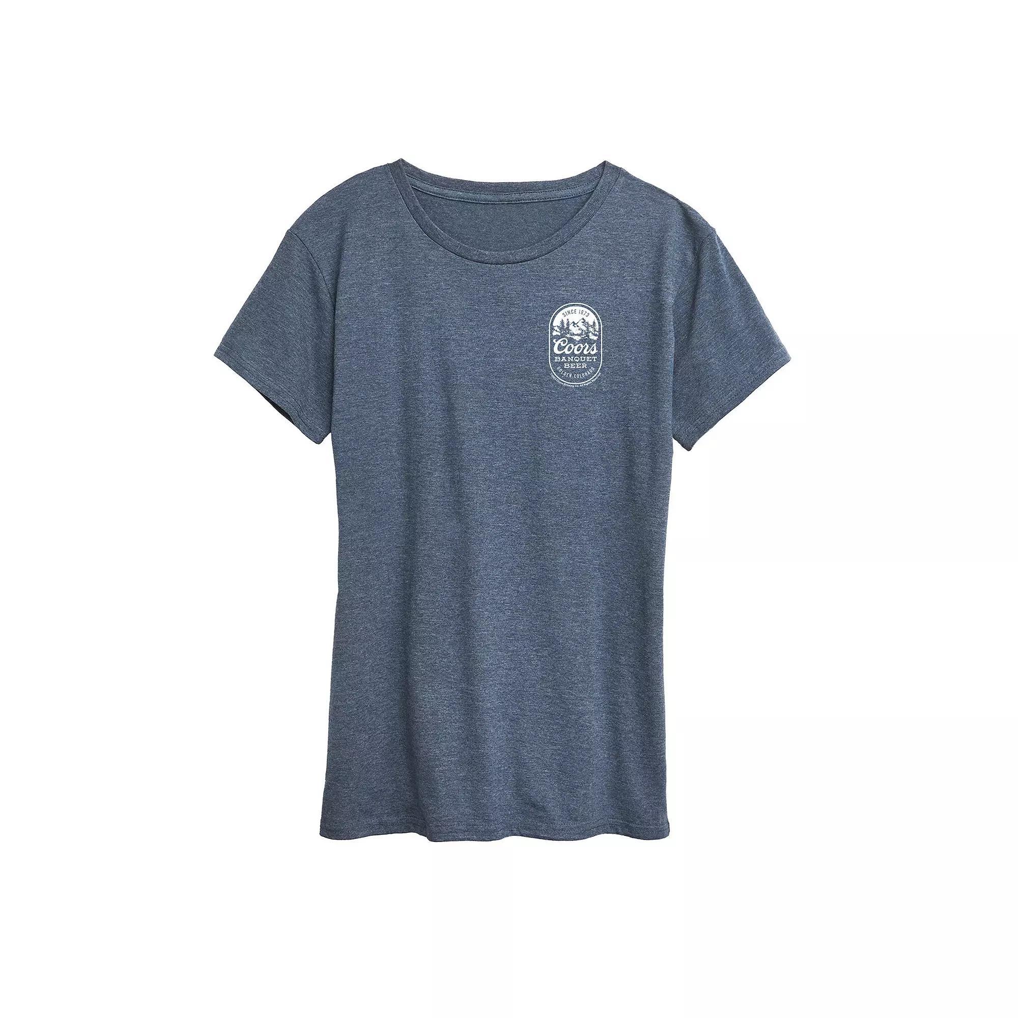 Women's Coors Banquet Mountains Graphic Tee, Size: Medium, Grey Blue Product Image
