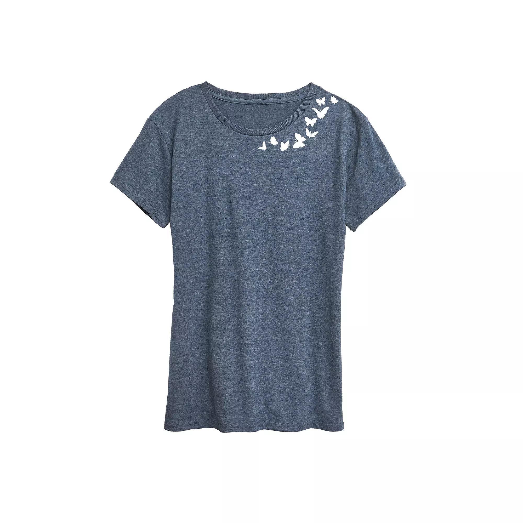 Plus Reading Makes You Cooler Graphic Tee, Womens Grey Blue Product Image