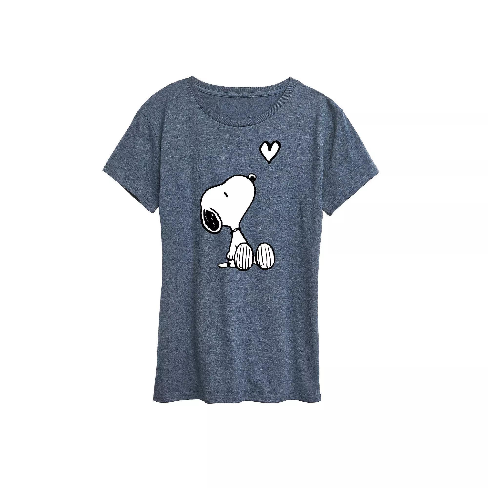 Womens Live Happy Daisies Graphic Tee Grey Blue Product Image