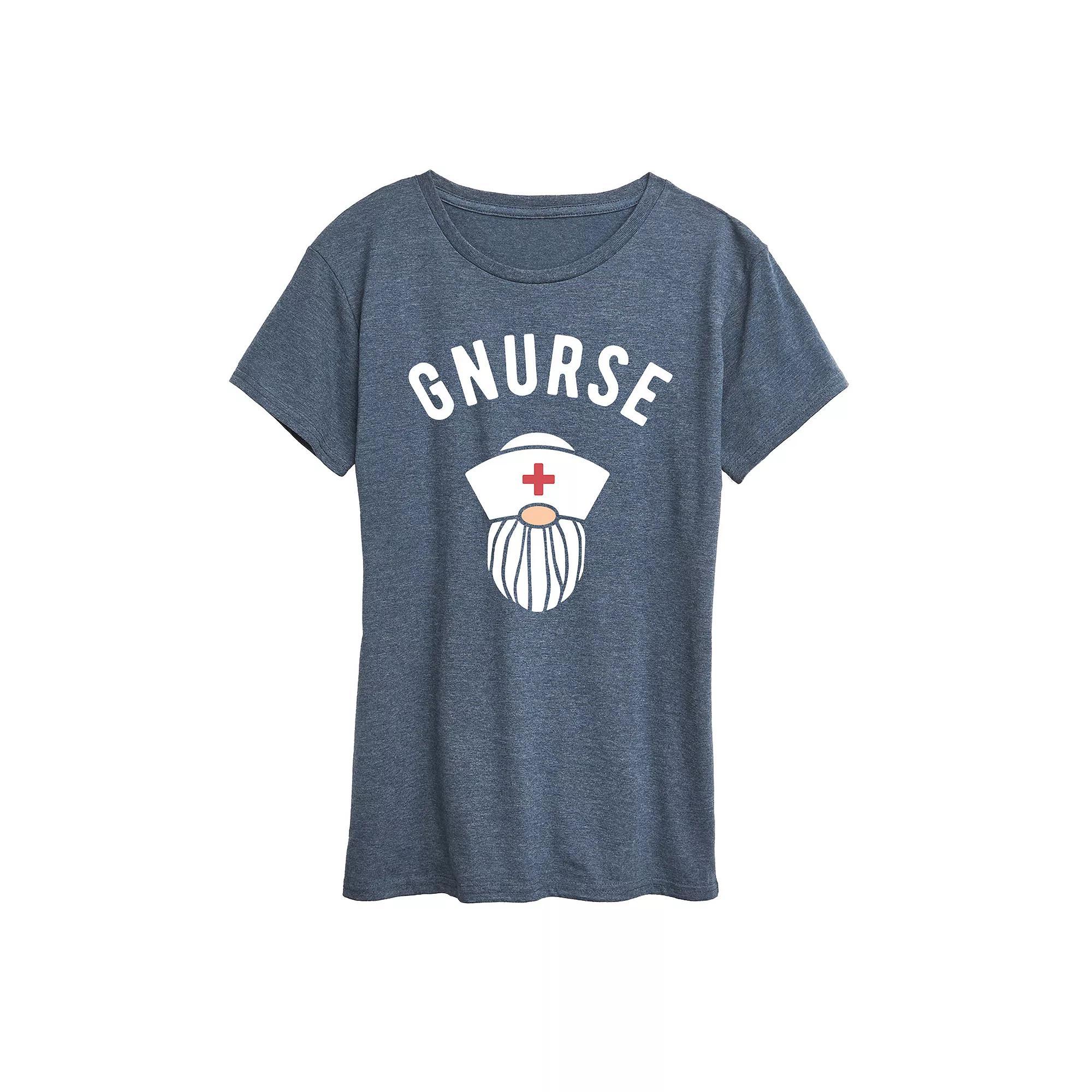 Womens Nurse Gnome Graphic Tee, Girls Product Image
