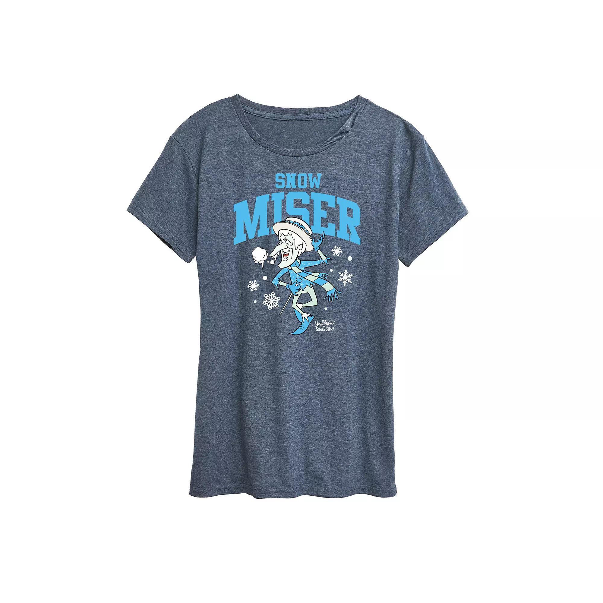 Plus The Year Without Santa Claus Snow Miser Graphic Tee, Womens Grey Blue Product Image