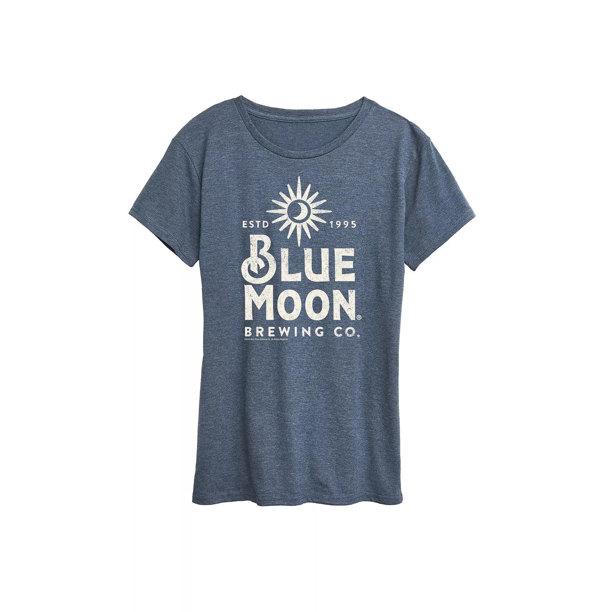 Womens Blue Moon Stacked Graphic Tee Grey Blue Product Image