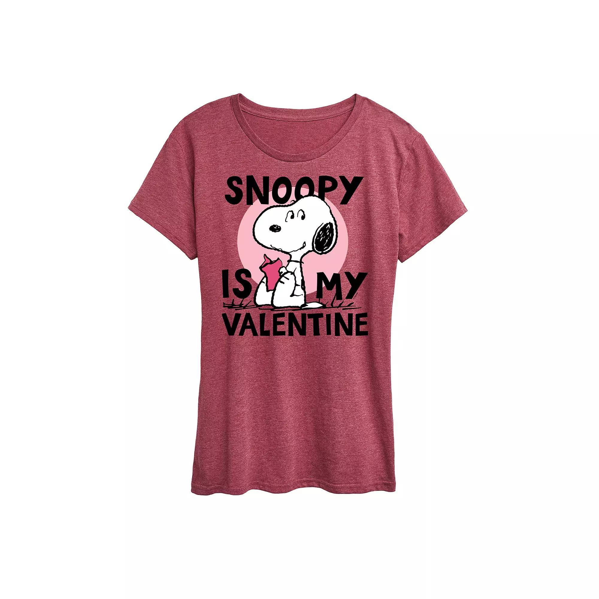 Womens Peanuts Snoopy Is My Valentine Graphic Tee Product Image