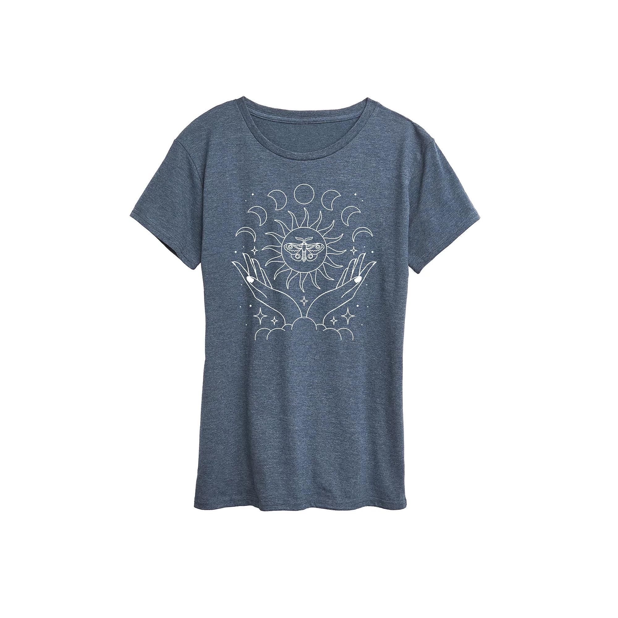 Womens Grinch Stacked Graphic Tee Grey Blue Product Image