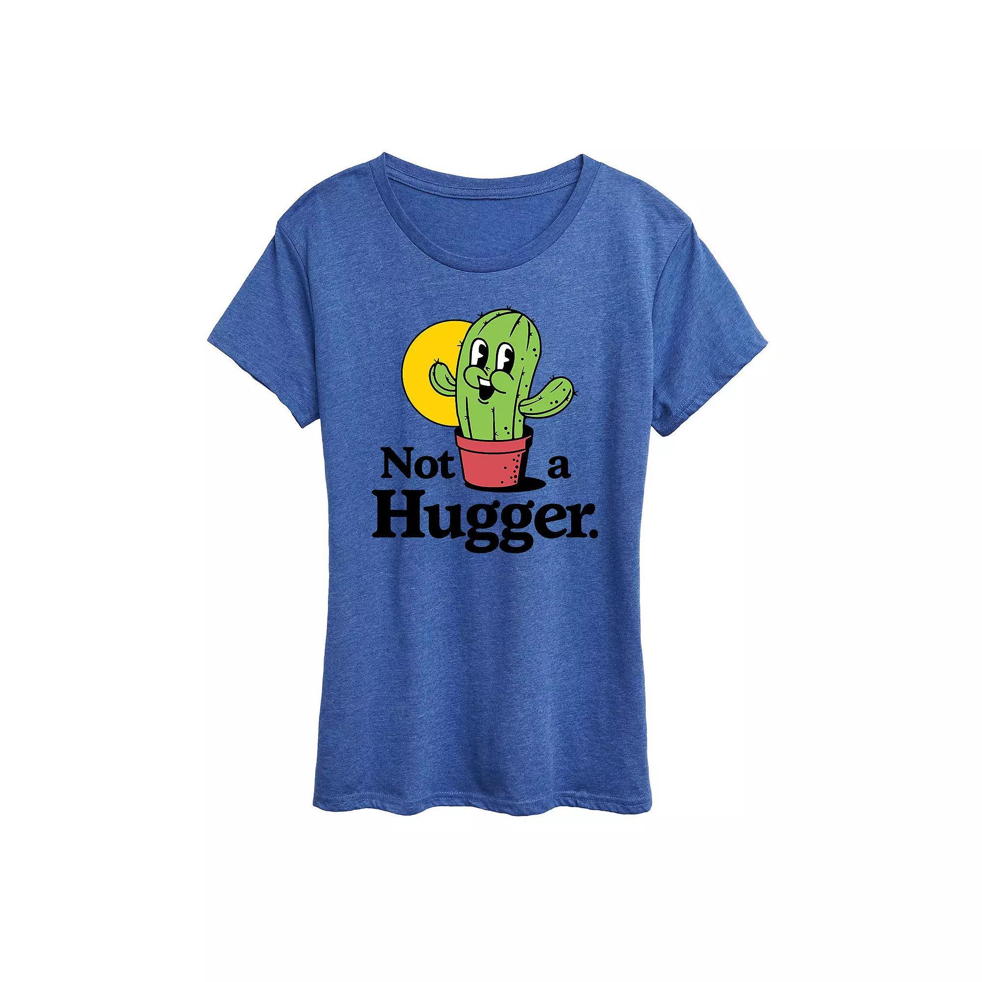 Womens Not A Hugger Graphic Tee, Girls Grey Royal Blue Product Image