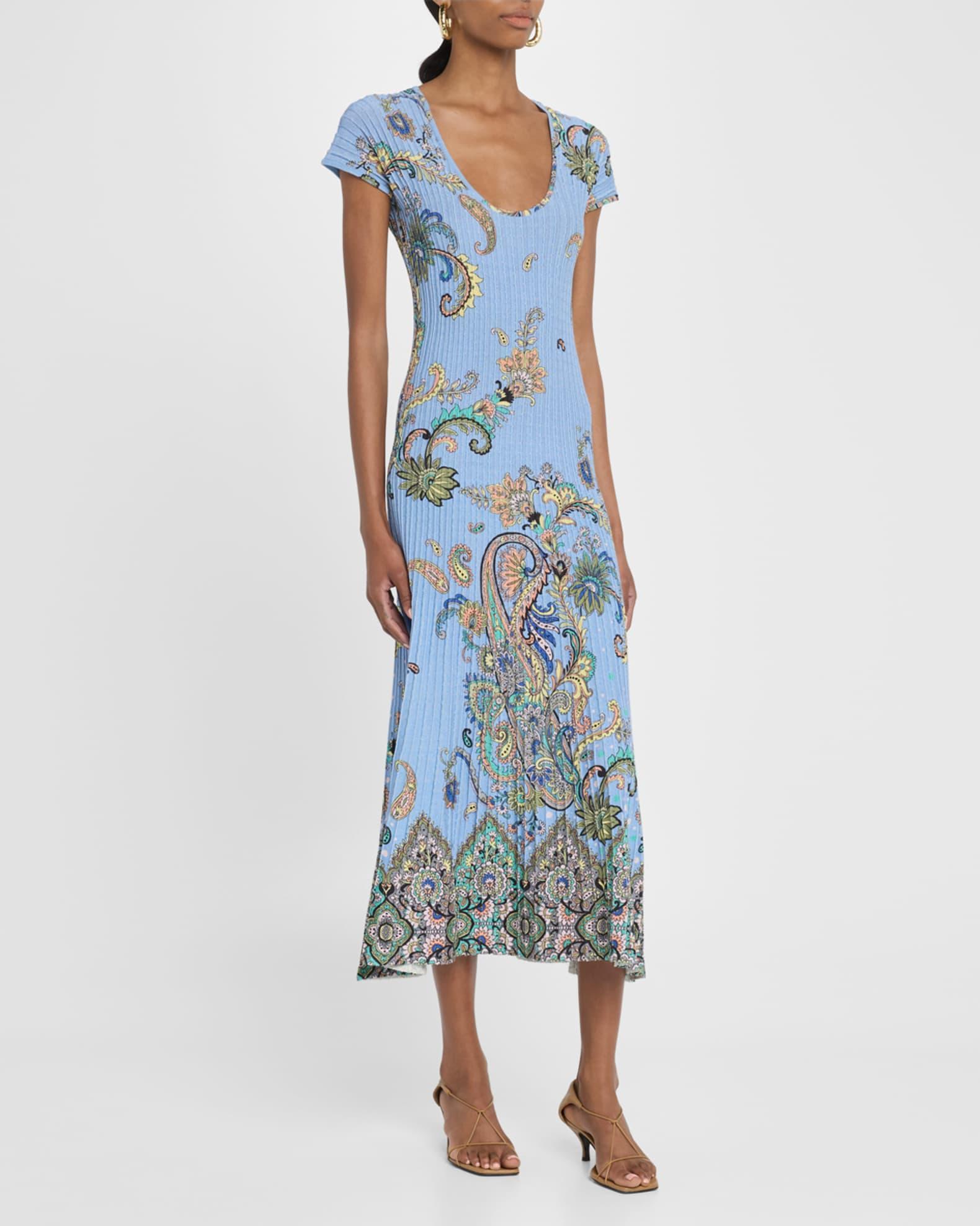Lucky Charm Print Scoop-Neck Rib Midi Dress Product Image