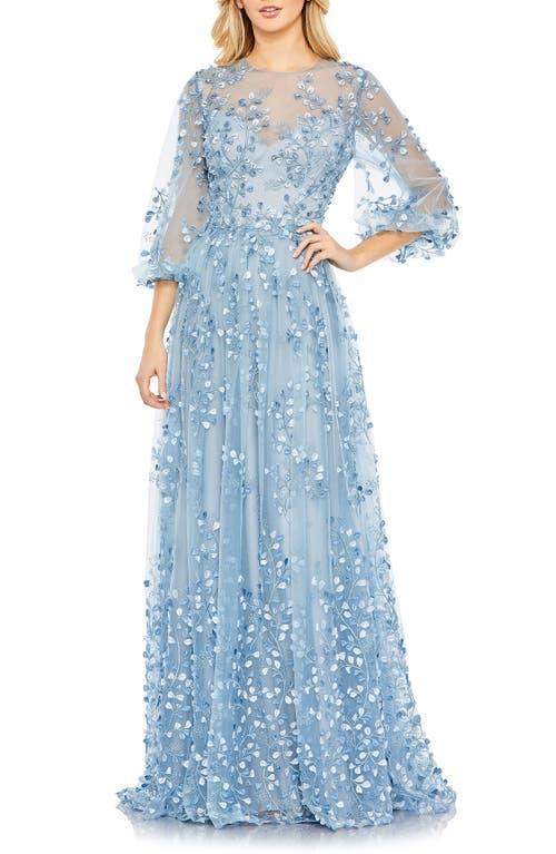 Womens Petal Embroidered Chiffon Gown Product Image