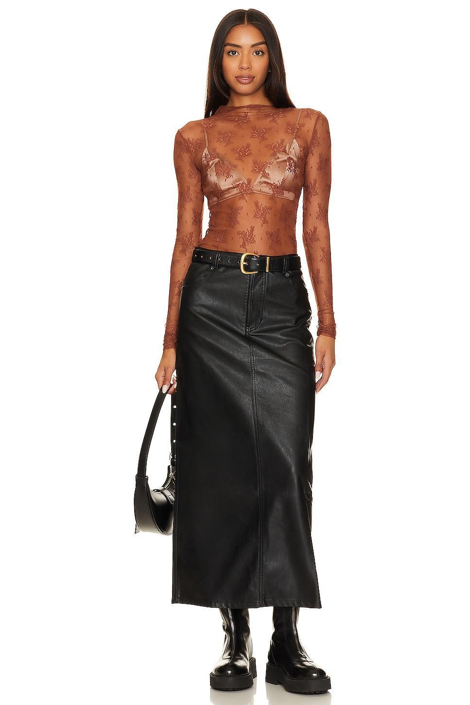 x We The Free City Slicker Faux Leather Maxi Skirt In Black Free People Product Image