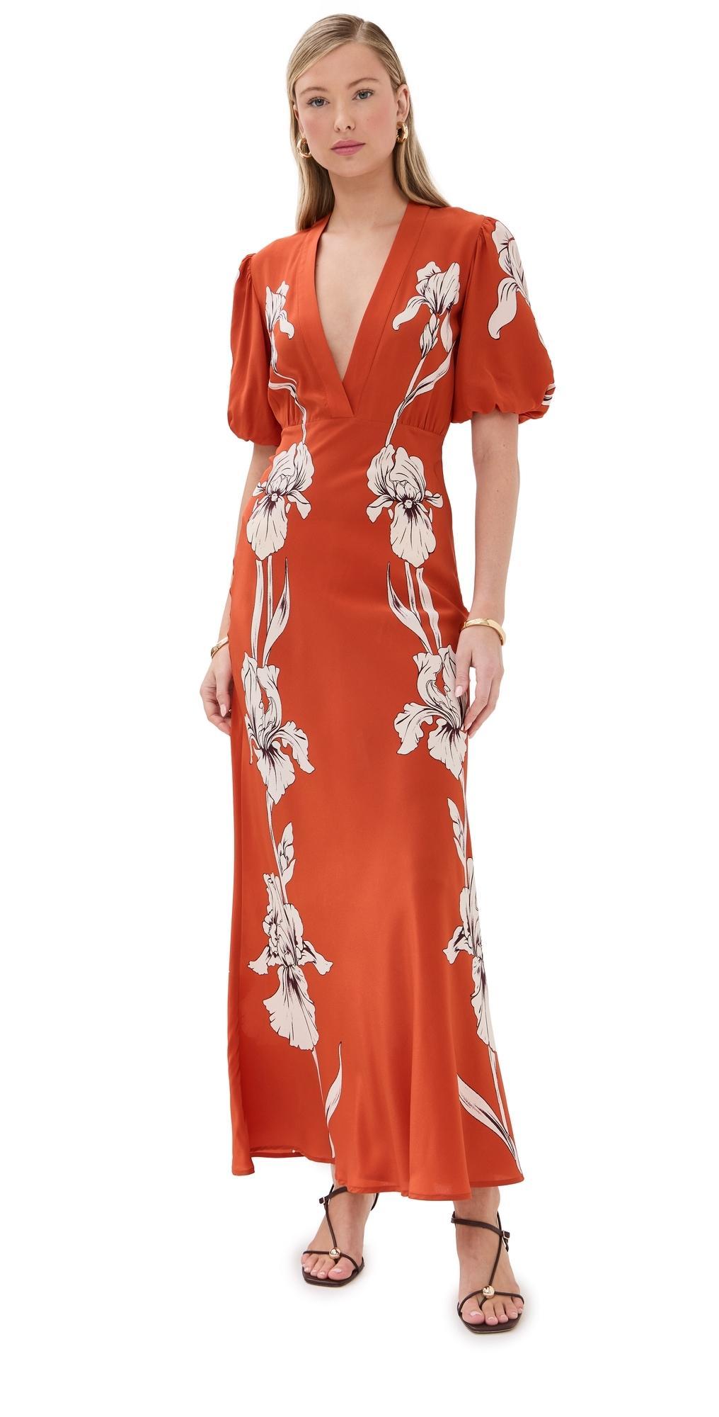 LA DOUBLEJ Marlene Floral-print Silk-crepe Maxi Dress In Iris Placée Product Image