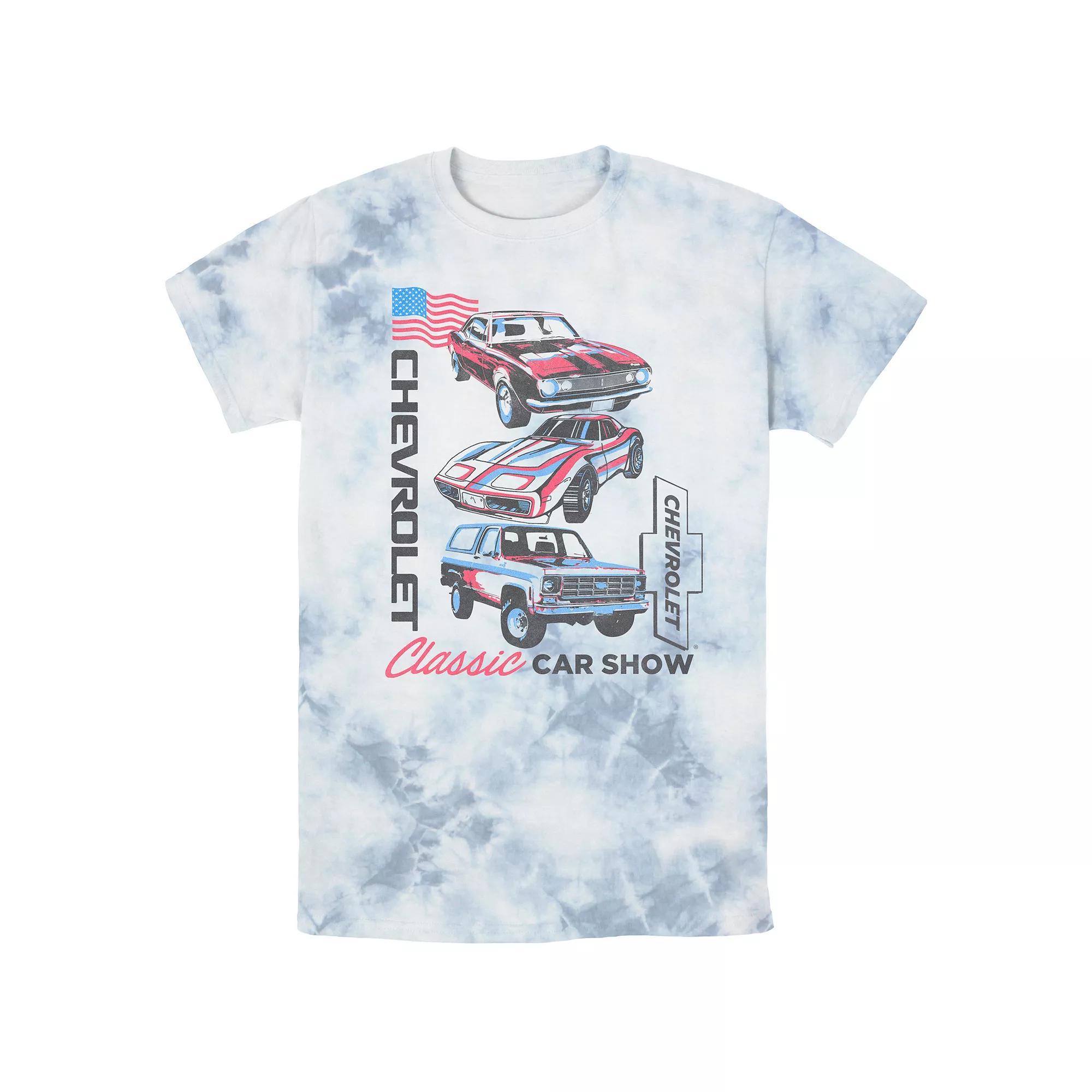 Men's Chevrolet Classic Car Show Bombard Wash Graphic Tee, Size: Large, White Blue Product Image