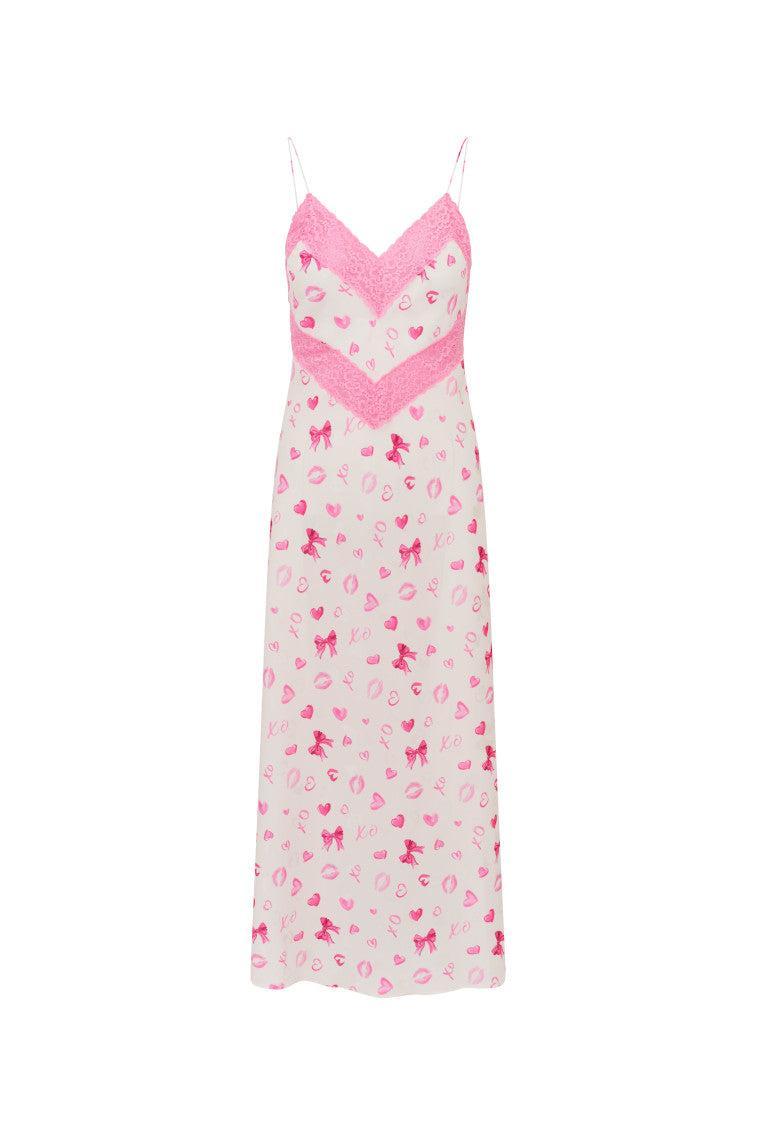 Serita Bow & Kiss Print Maxi Dress Product Image
