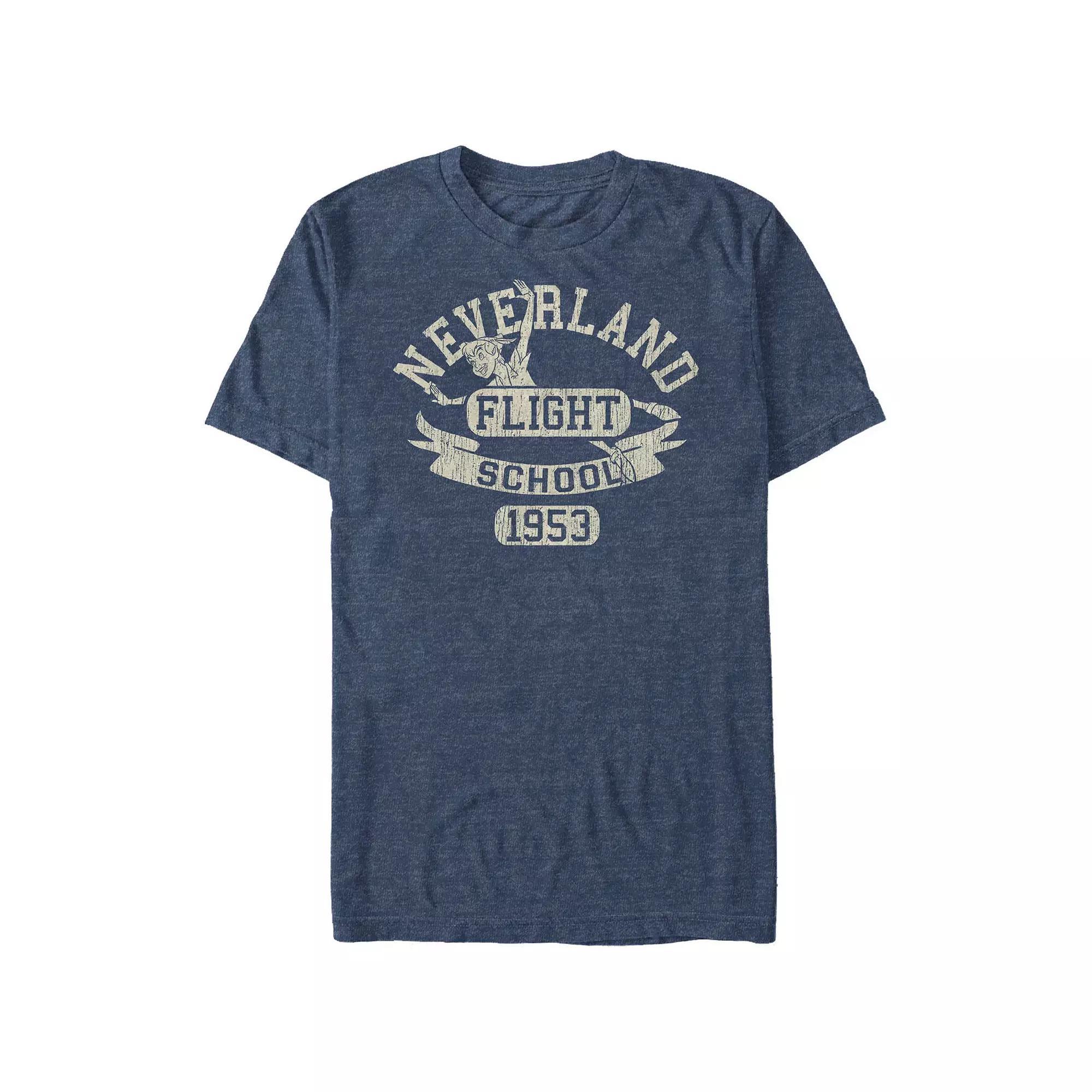 Disneys Peter Pan Neverland Flight School 1953 Big & Tall Graphic Tee, Mens Navy Grey Product Image