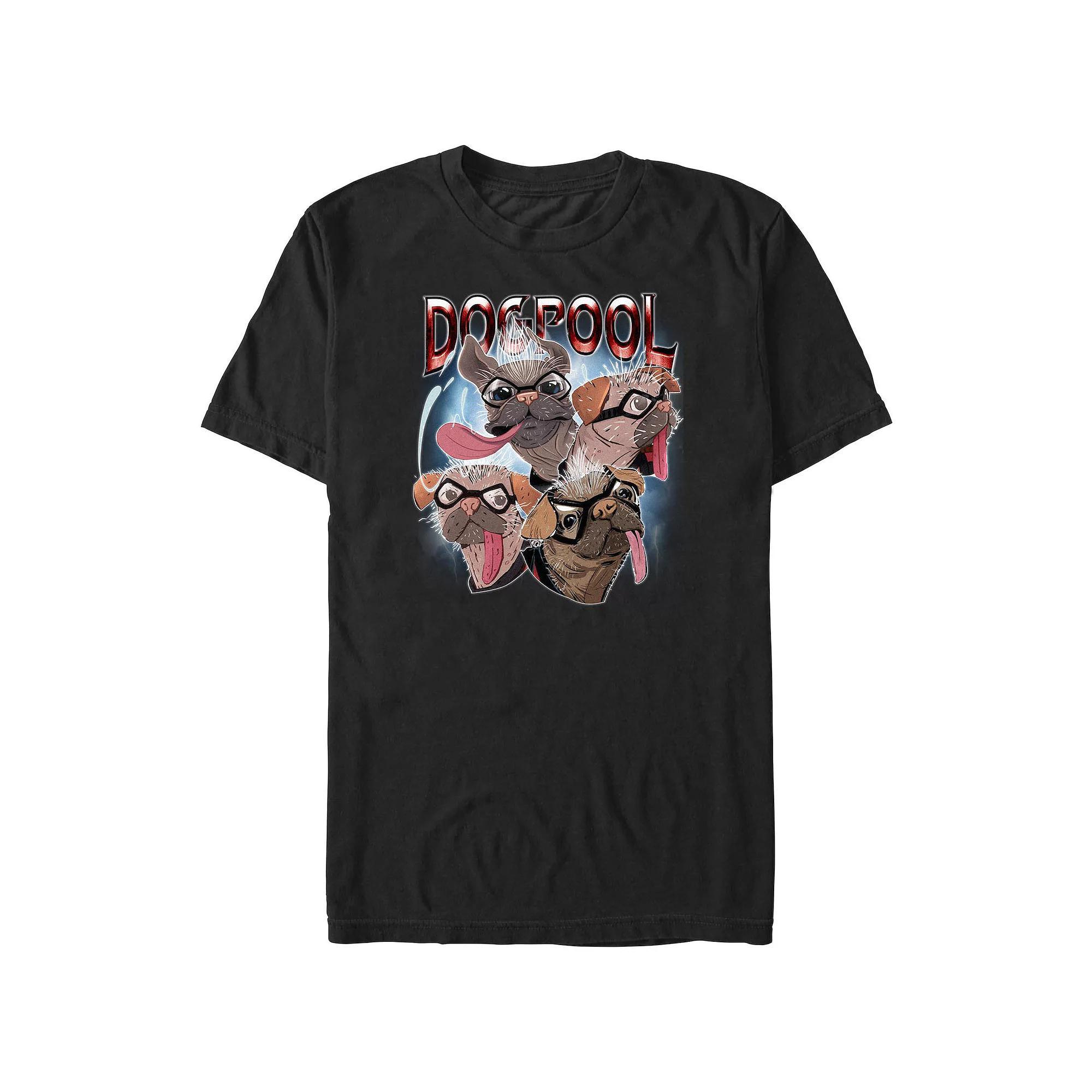 Big & Tall Marvel Deadpool & Wolverine Dogpool Faces Graphic Tee, Men's, Size: Medium Tall, Black Product Image