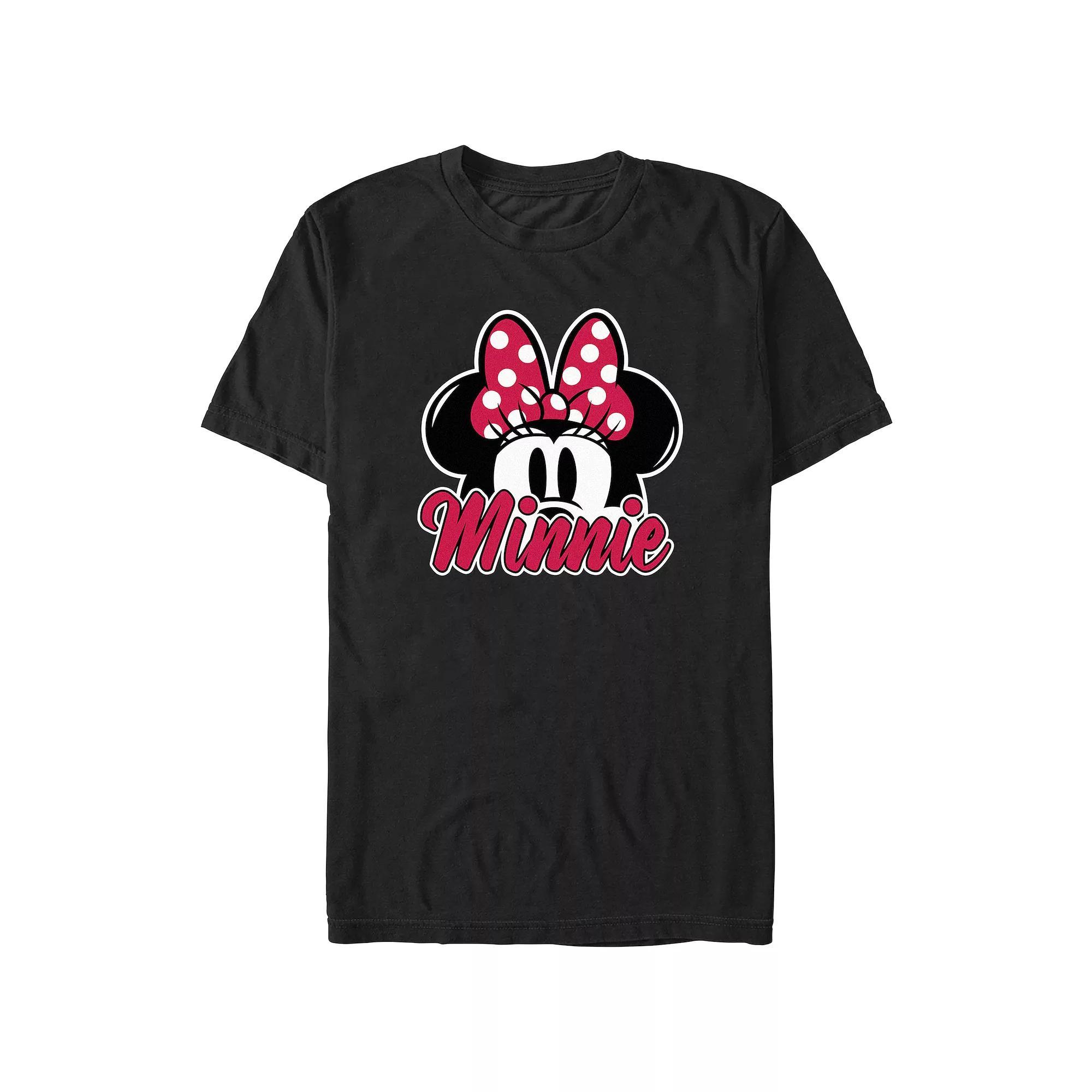 Disney's Minnie Mouse Peeking Juniors' Graphic Tee, Women's, Size: XXL, Black Product Image
