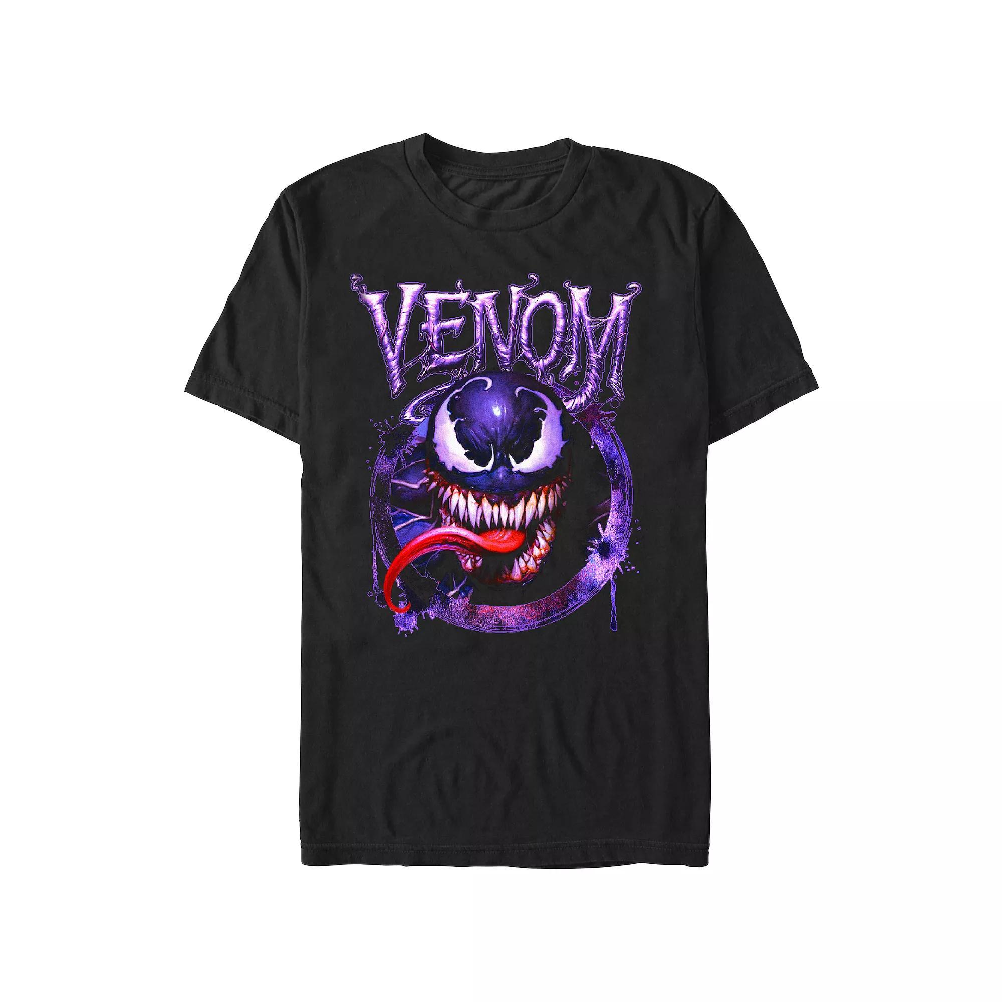 Men's Spider-Man Venom Purple Poster Graphic Tee, Size: XL, Black Product Image