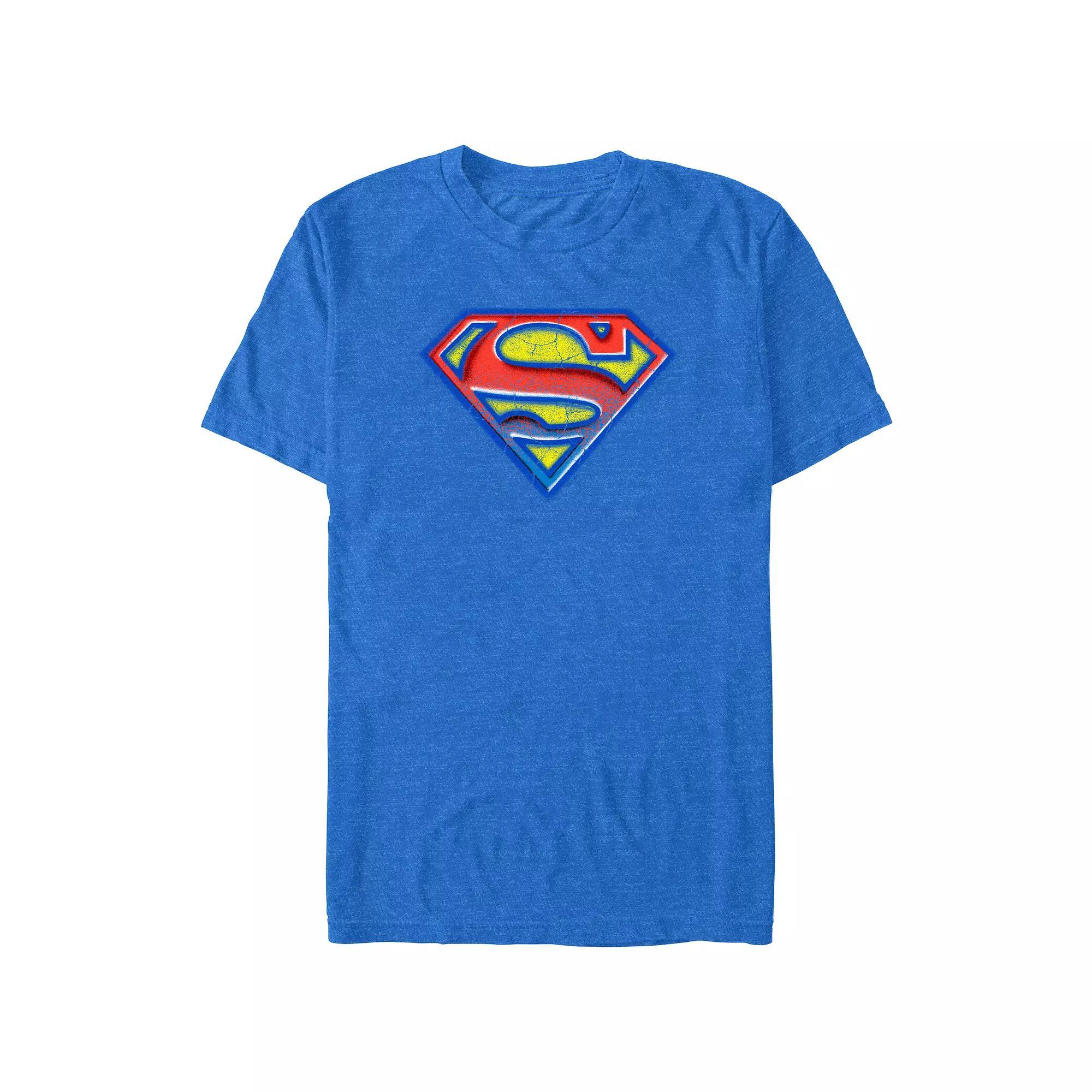 Big & Tall DC Comics Superman Distressed Style Logo Graphic Tee, Men's, Size: 3XL Tall, Royal Grey Product Image